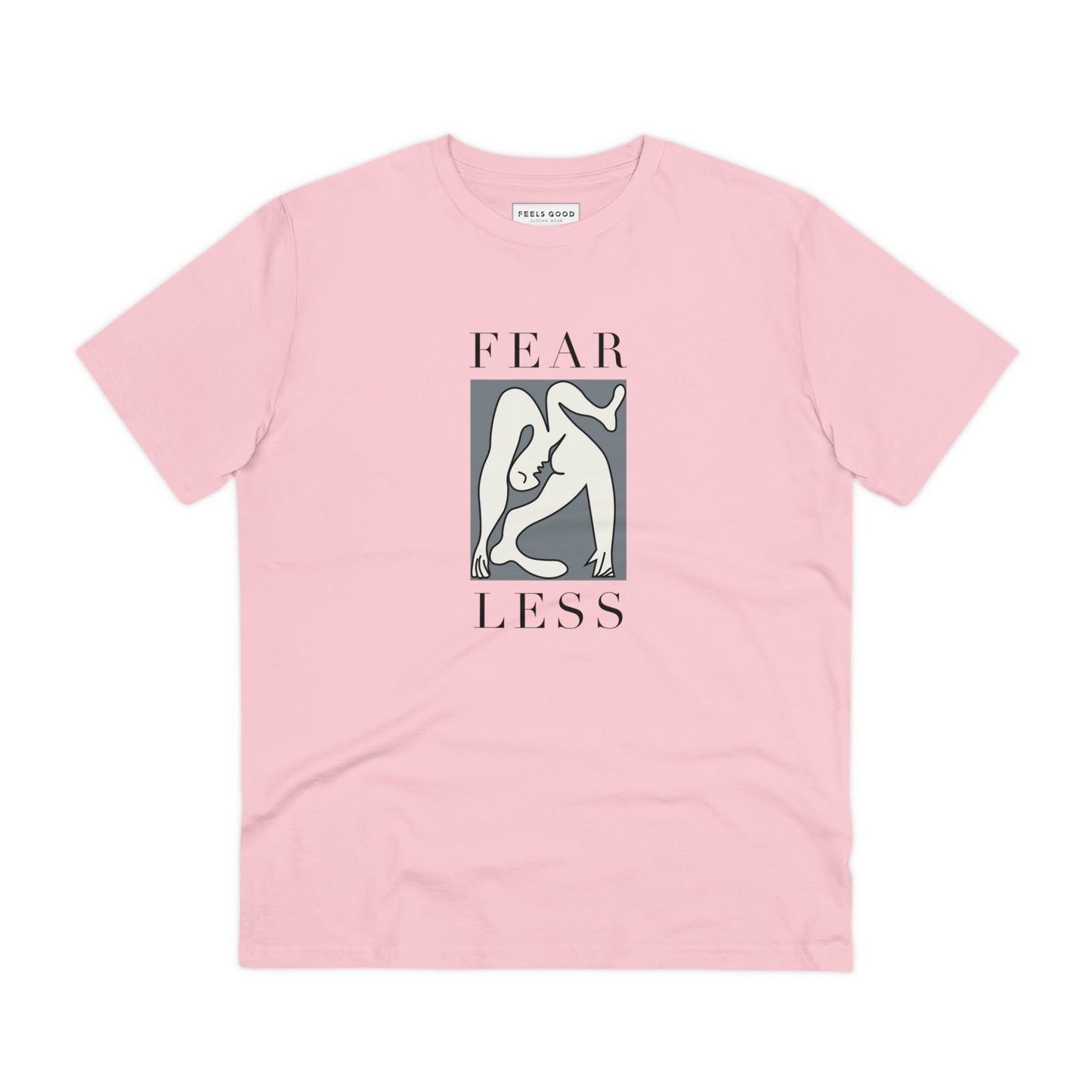 Speak up with the feminist 'Fear Less' organic cotton t-shirt, a gender-neutral wardrobe essential.