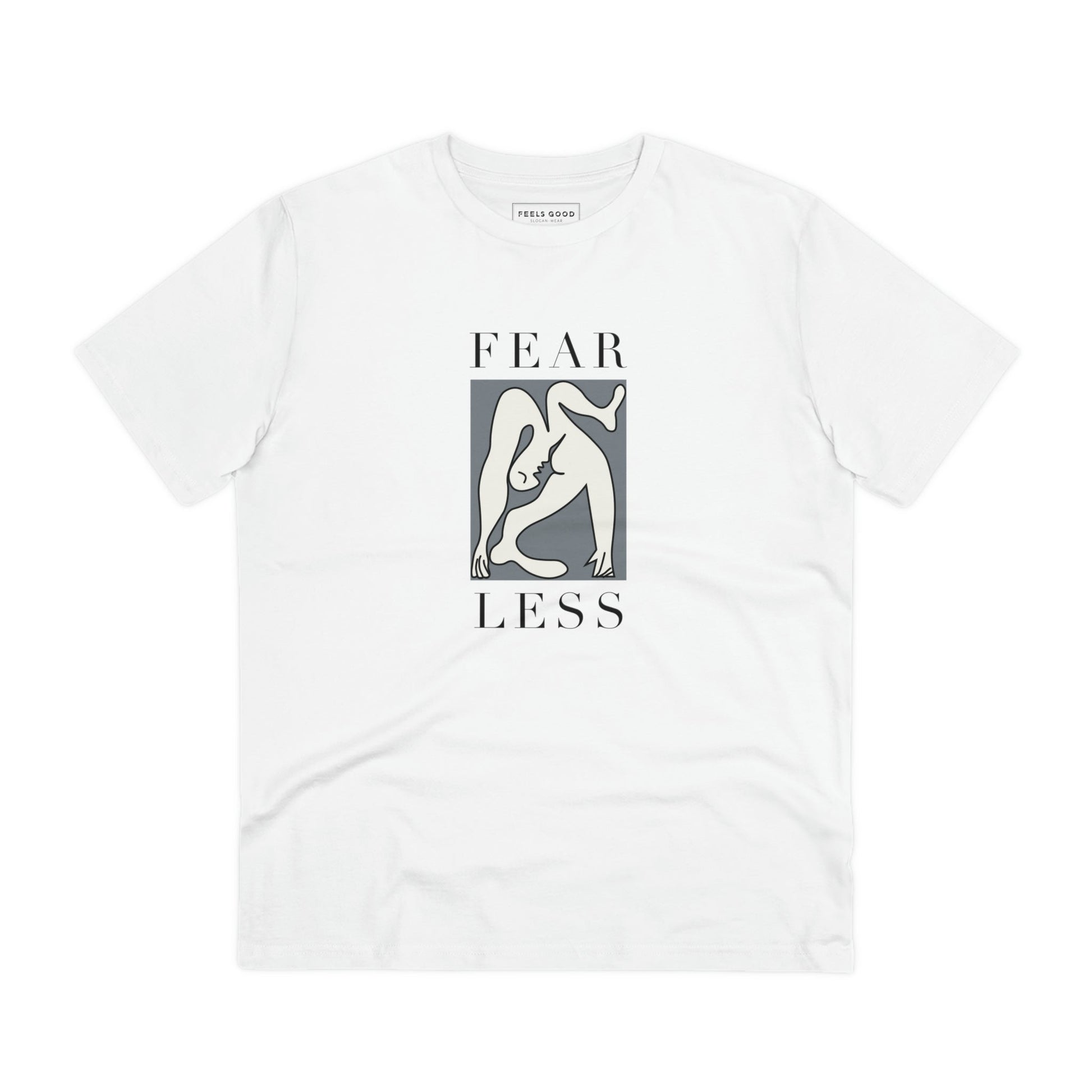The feminist 'Fear Less' organic cotton t-shirt is the ultimate feminist slogan t-shirt.