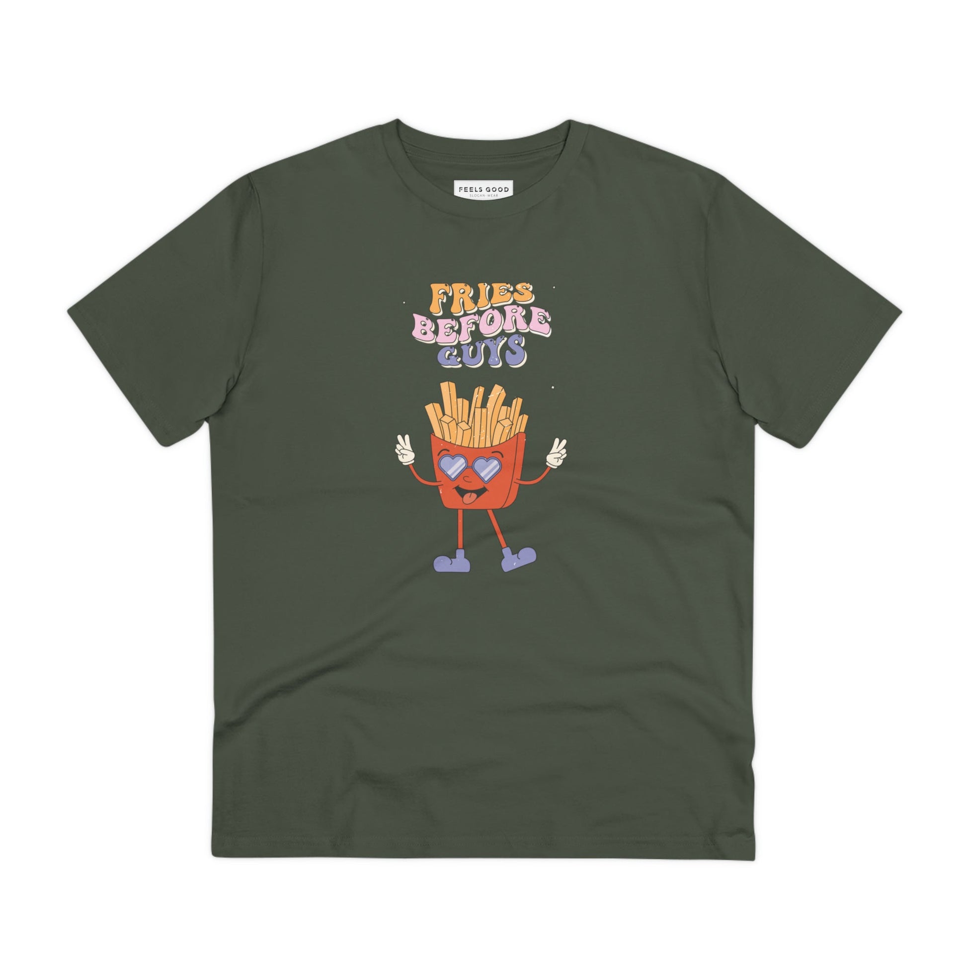 A gender-neutral must-have: the feminist 'Fries Before Guys' organic cotton T-shirt—shop now!