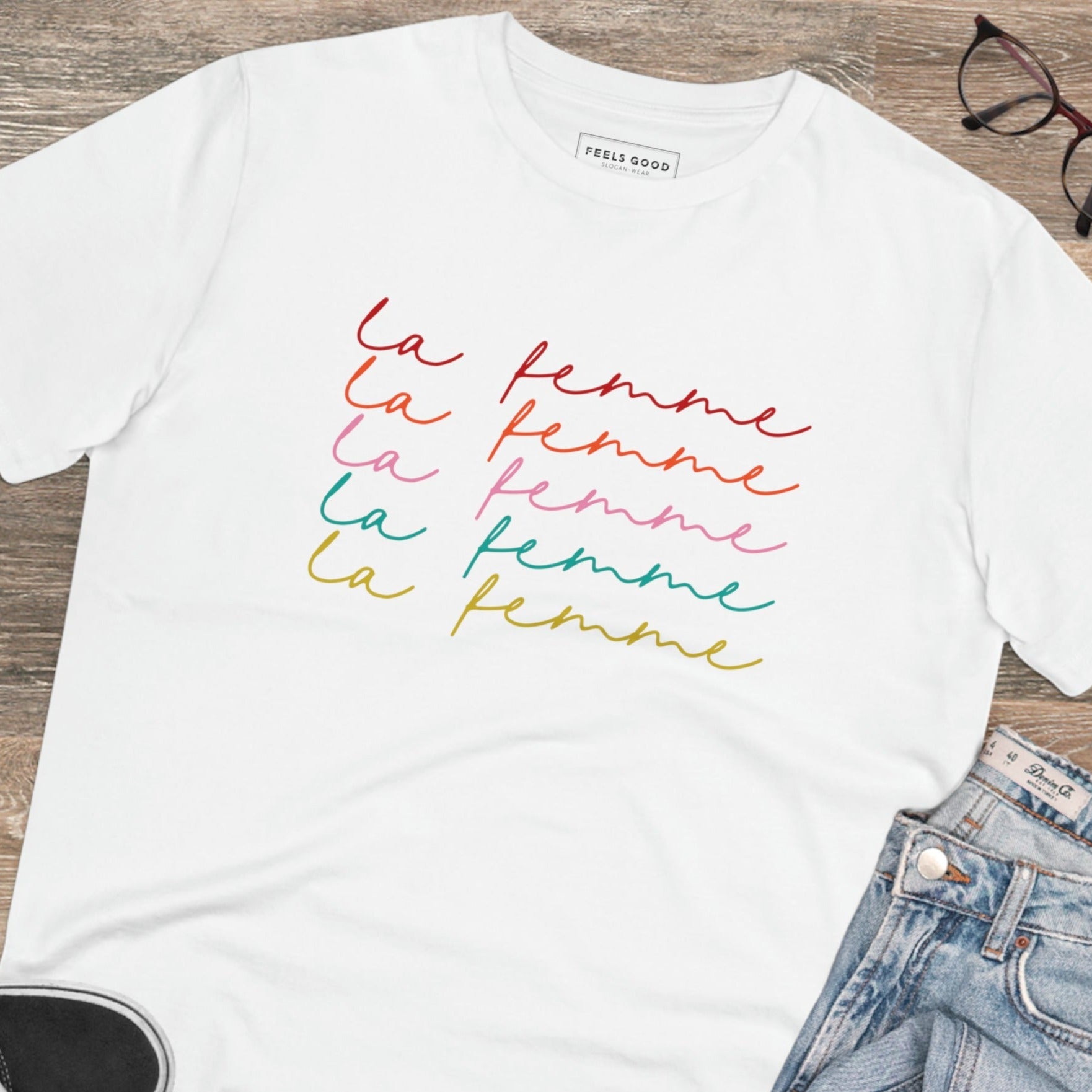 Feminist 'La Femme' Organic Cotton T-shirt – iconic feminist slogan t shirt unisex style

