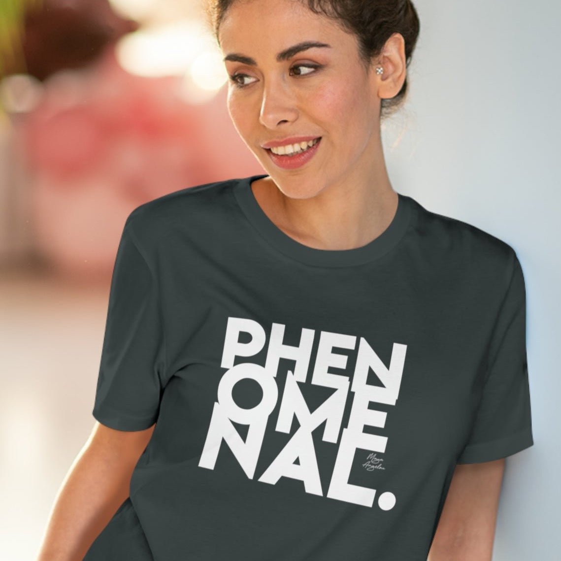 Feminist 'Phenomenal Maya' Organic Cotton T-shirt – organic cotton empowering t shirts

