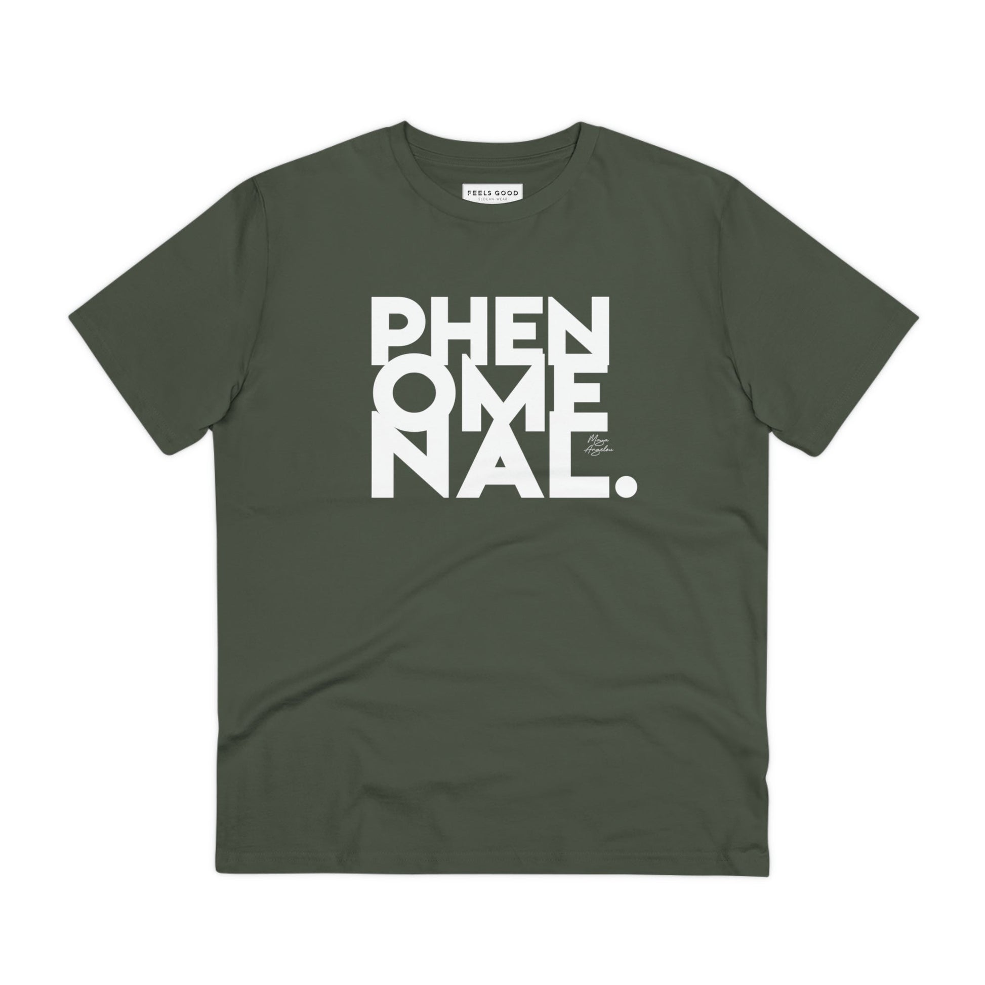Feminist 'Phenomenal Maya' Organic Cotton T-shirt – feminist t shirt for all genders

