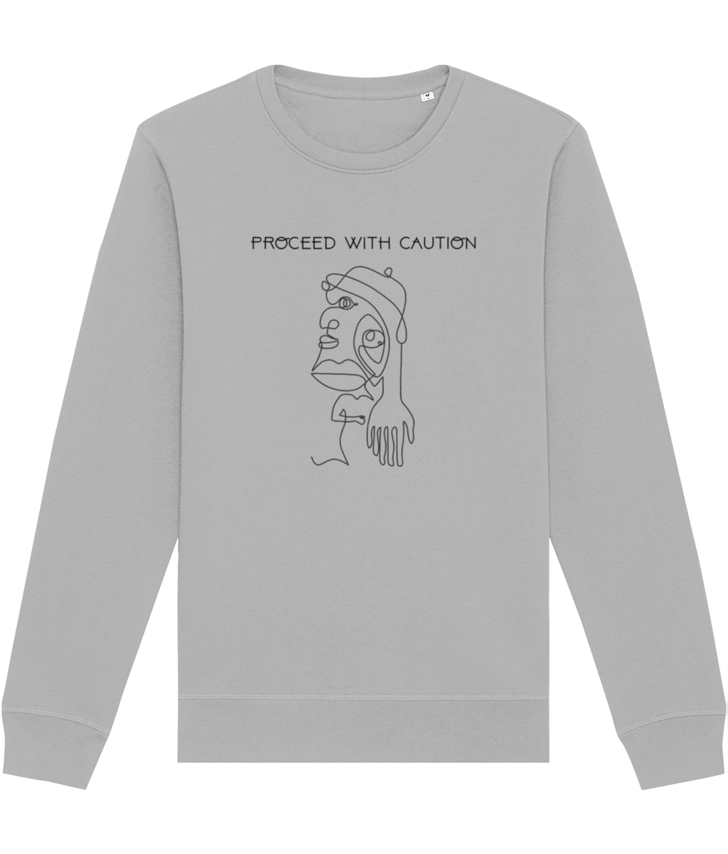 A timeless white sweatshirt for women, crafted from organic cotton for style with a statement.
