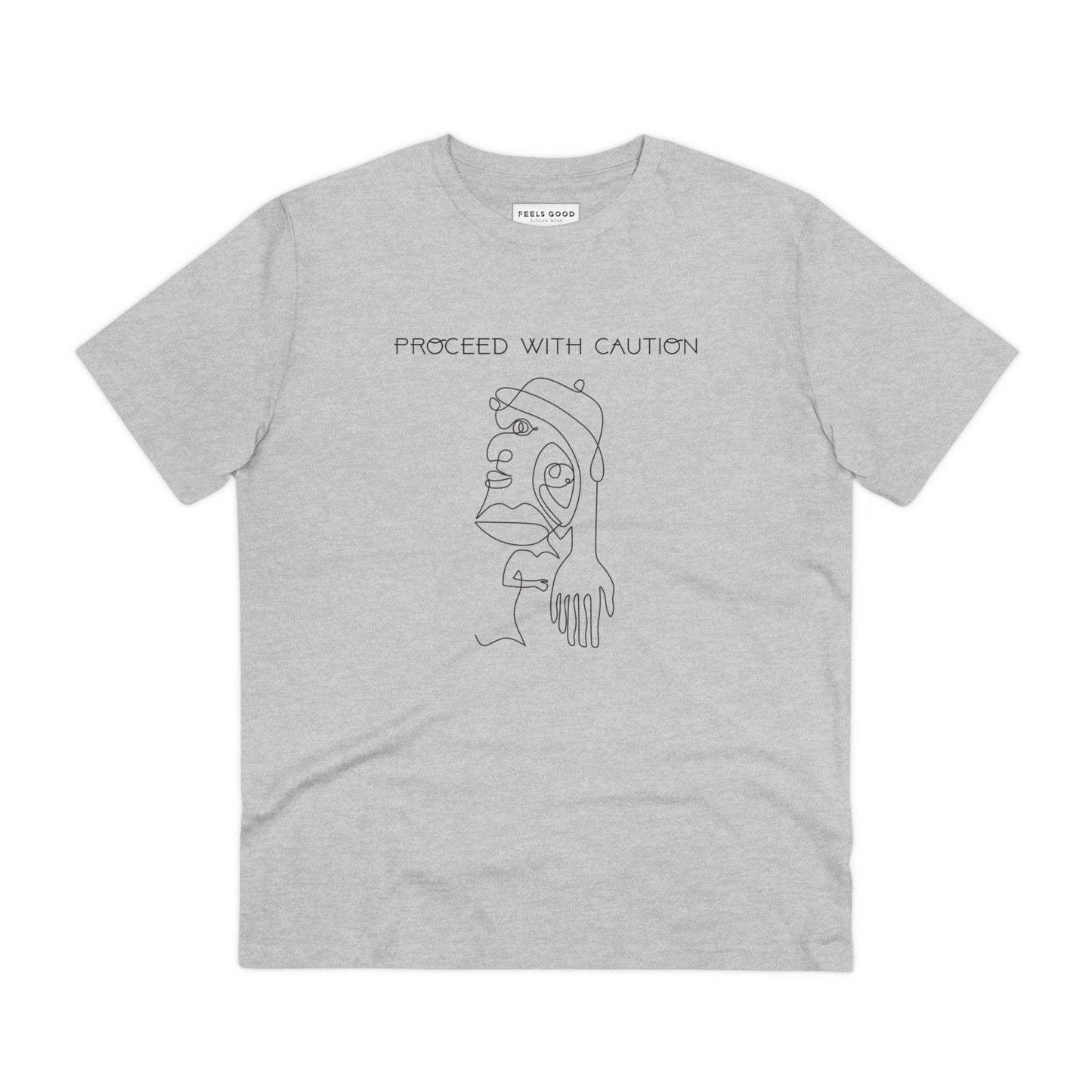 Comfortable, conscious, and bold – the feminist 'Proceed With Caution' organic cotton t-shirt.