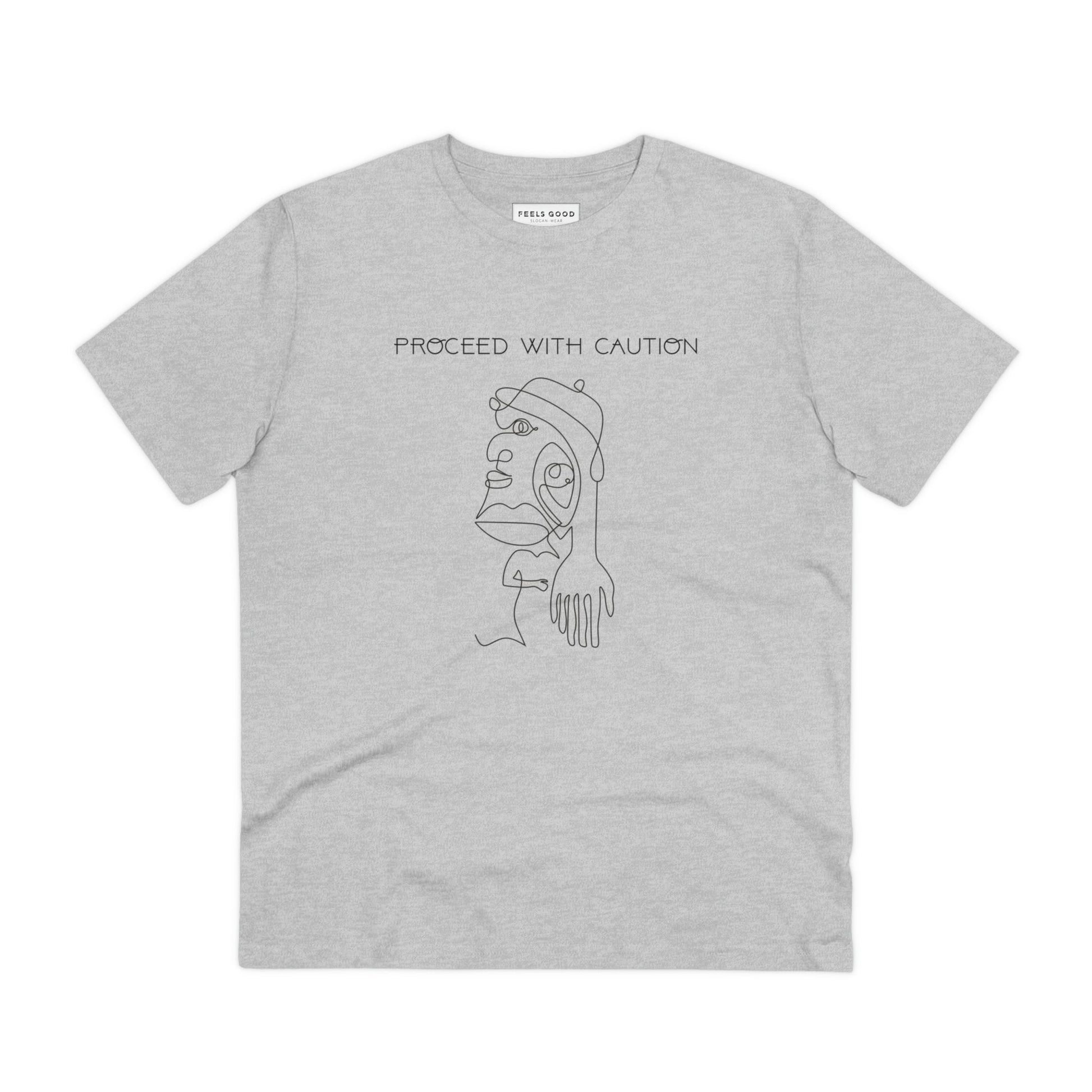 Comfortable, conscious, and bold – the feminist 'Proceed With Caution' organic cotton t-shirt.