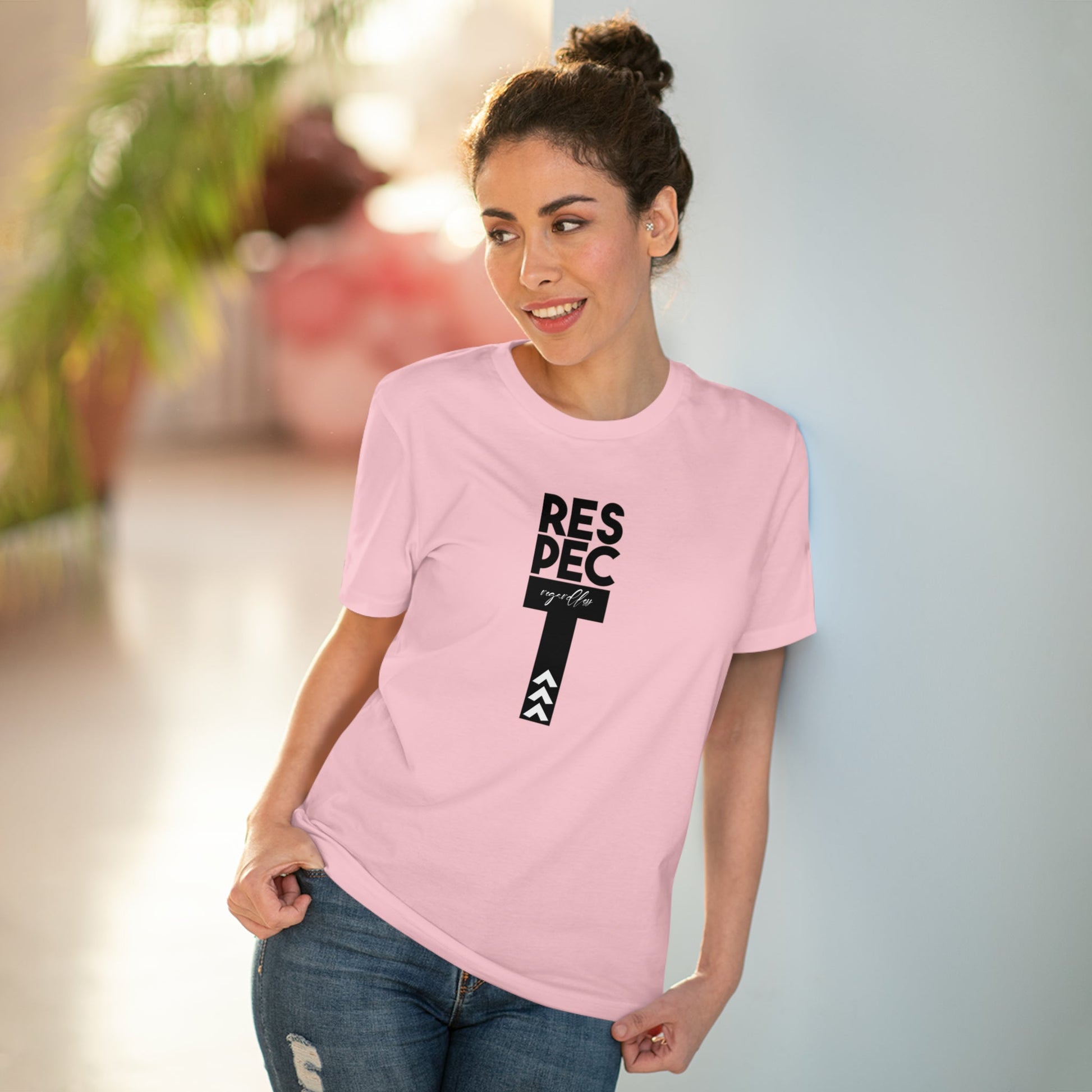 A UK favorite, the feminist 'Respect Regardless' organic cotton t-shirt speaks volumes in style.
