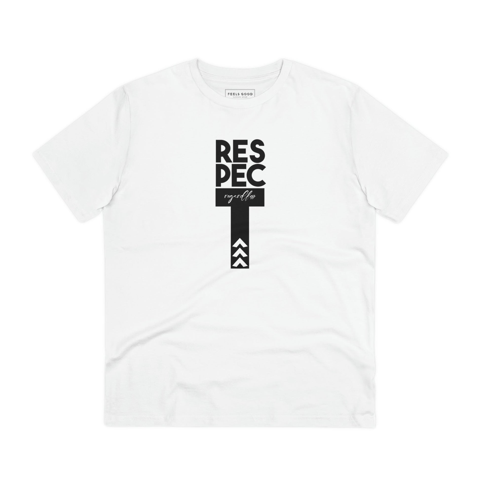Speak up for justice with the feminist 'Respect Regardless' organic cotton t-shirt—wear it proudly.

