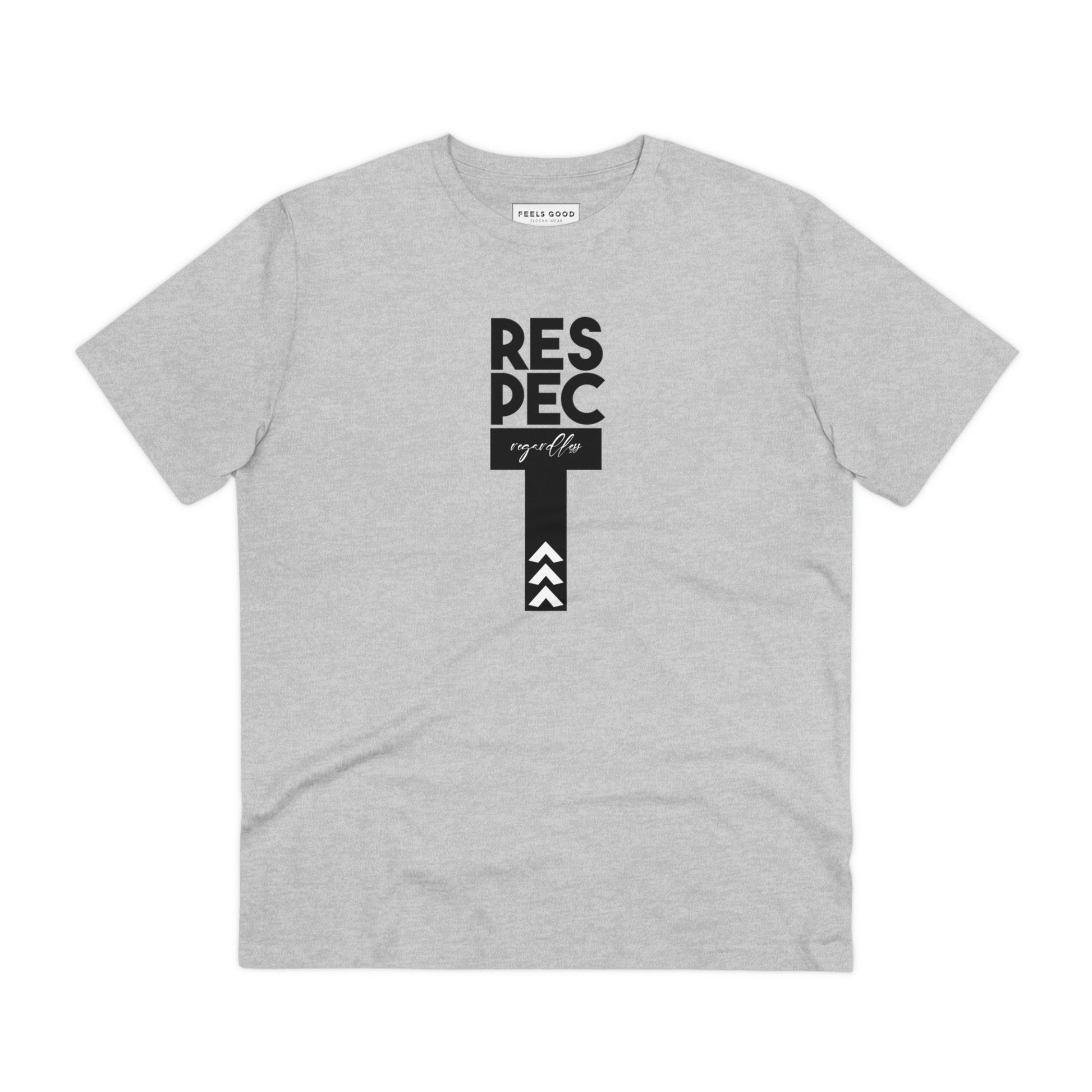 Make your mark in the feminist 'Respect Regardless' organic cotton t-shirt—a true gender-neutral tee.