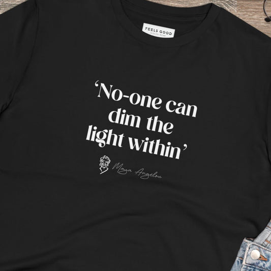 Shine On T-shirt – neutral t-shirts for all, made from ethical cotton with feminist print

