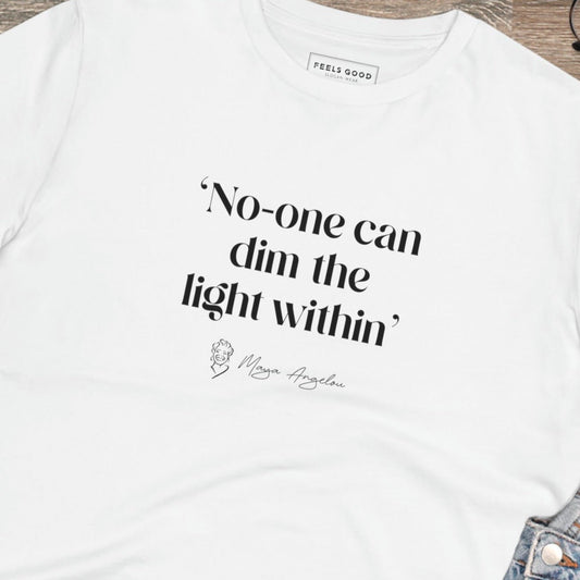 Feminist 'Shine On' Maya Organic Cotton T-shirt – bold feminist t shirt with empowering slogan

