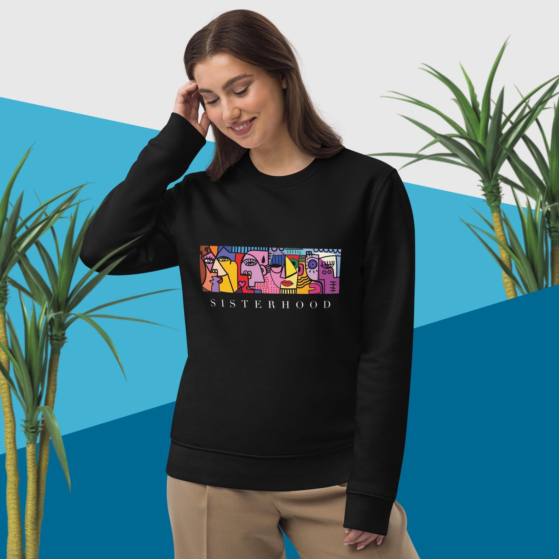 Show your power with the Feminist 'Sisterhood' organic cotton sweatshirt – a must-have feminist sweatshirt.