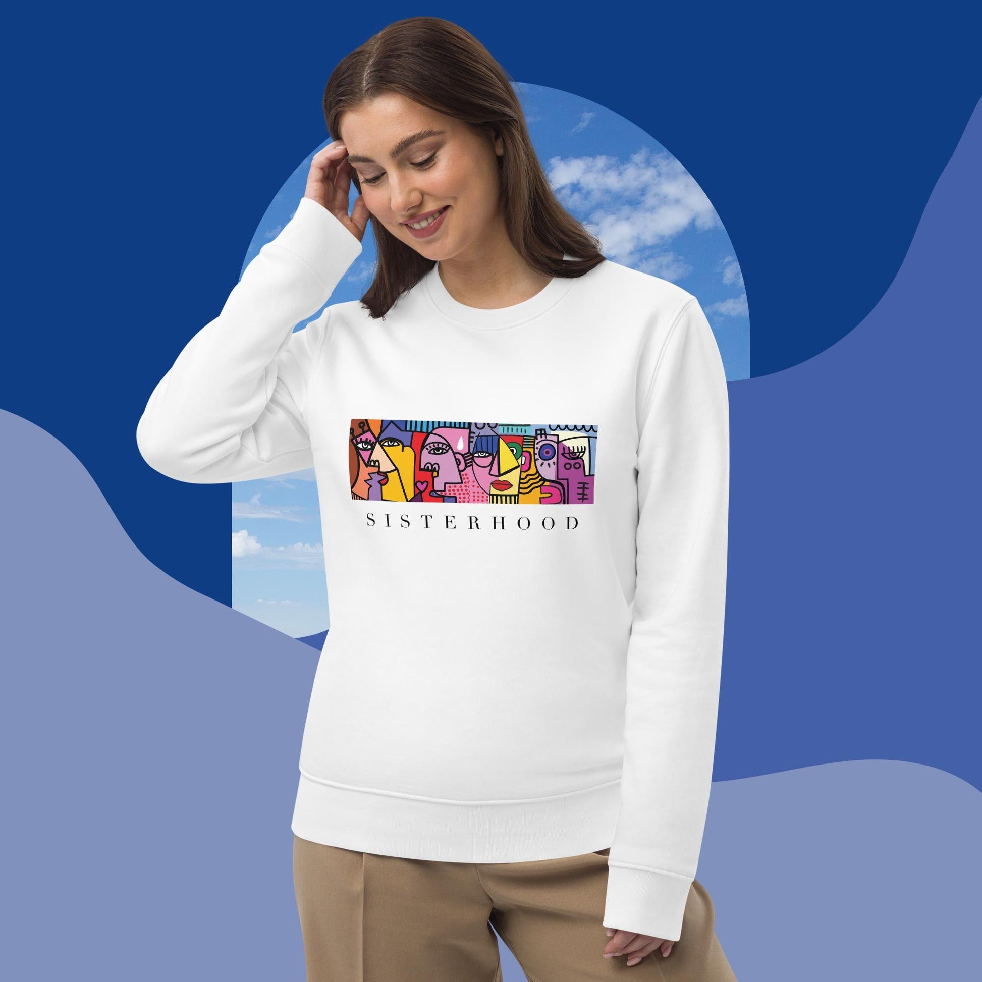 Join the movement with the Feminist 'Sisterhood' organic cotton sweatshirt – a powerful feminist sweatshirt.