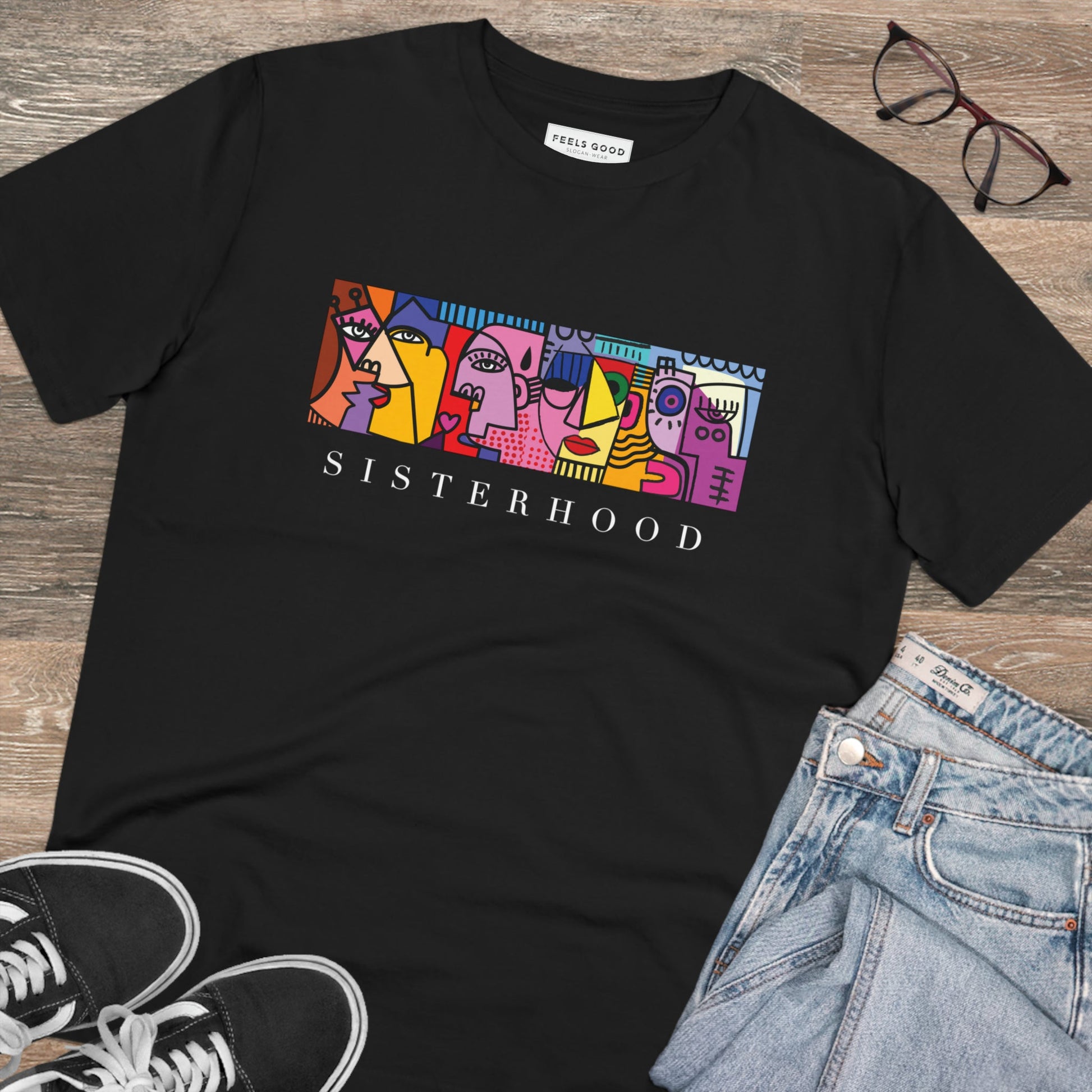 Ethical fashion meets activism in the feminist 'Sisterhood' organic cotton t-shirt—quotes on t shirt power.