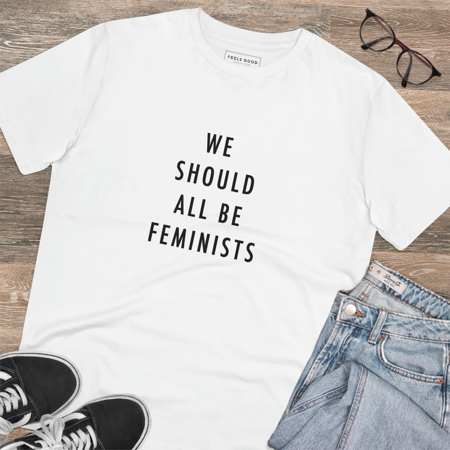 Gender-neutral Feminist 'We Should All Be …' Organic Cotton T-shirt for bold expression

