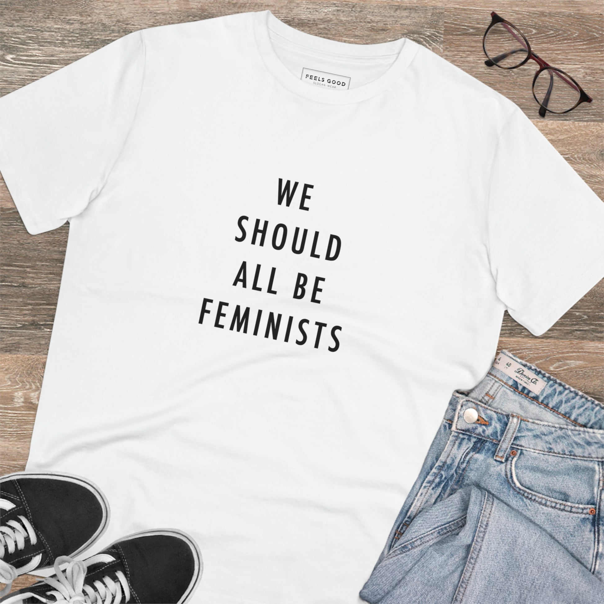 Gender-neutral Feminist 'We Should All Be …' Organic Cotton T-shirt for bold expression


