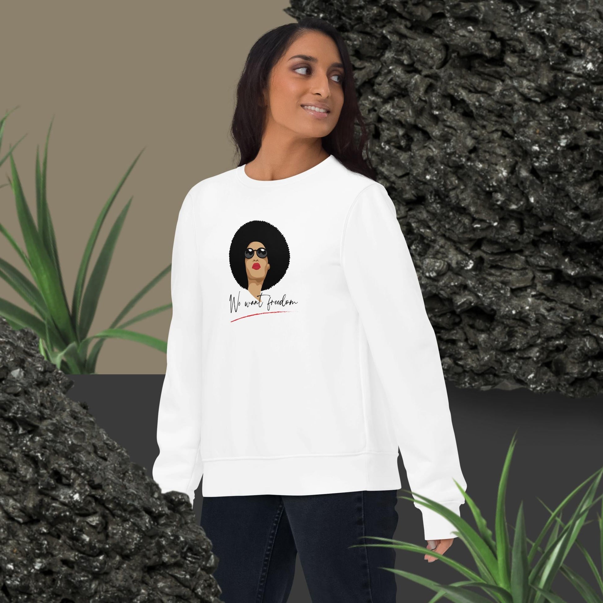 Let your sweatshirt speak! This feminist slogan sweatshirt embodies empowerment.