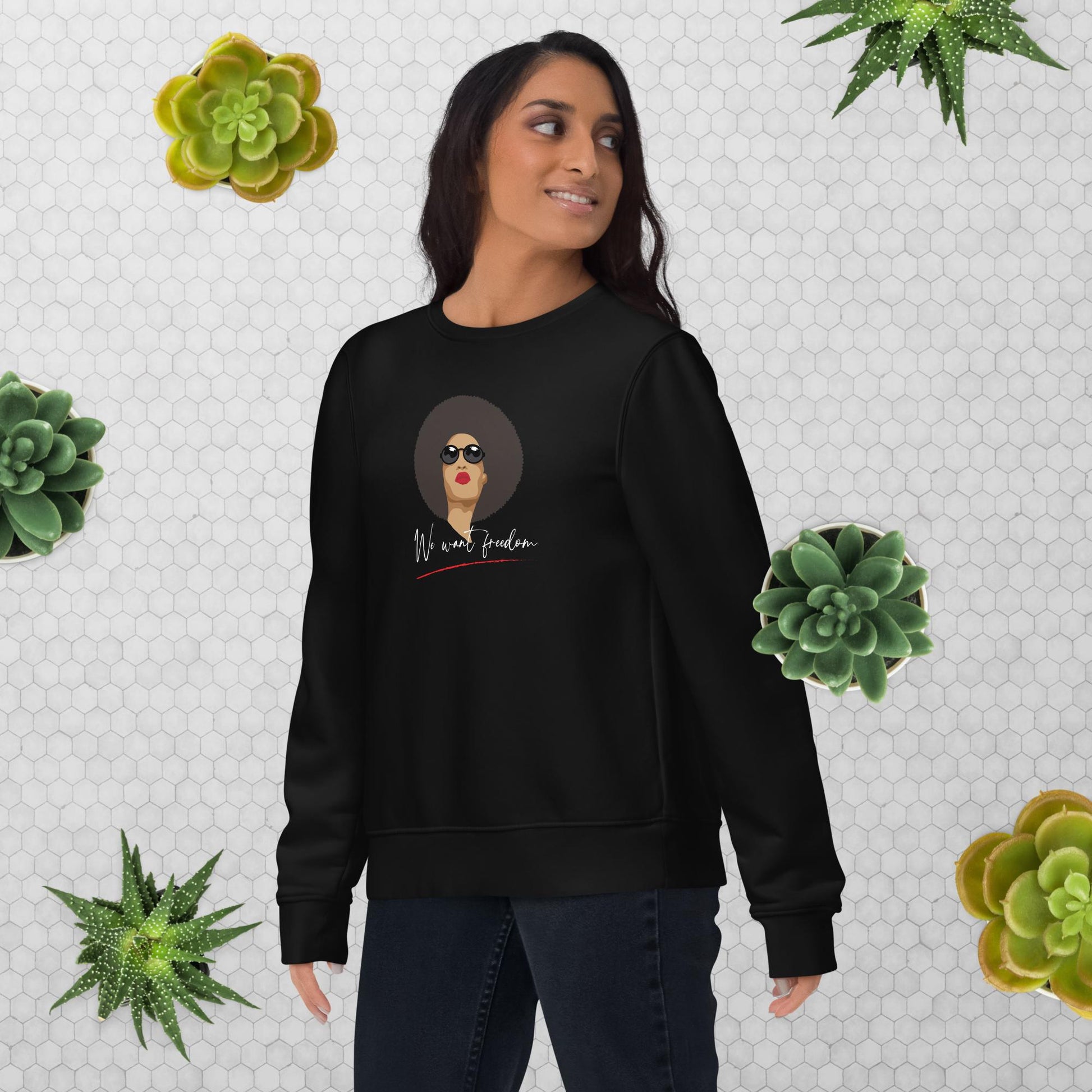 Make a statement with our feminist slogan sweatshirt, crafted from soft organic cotton.