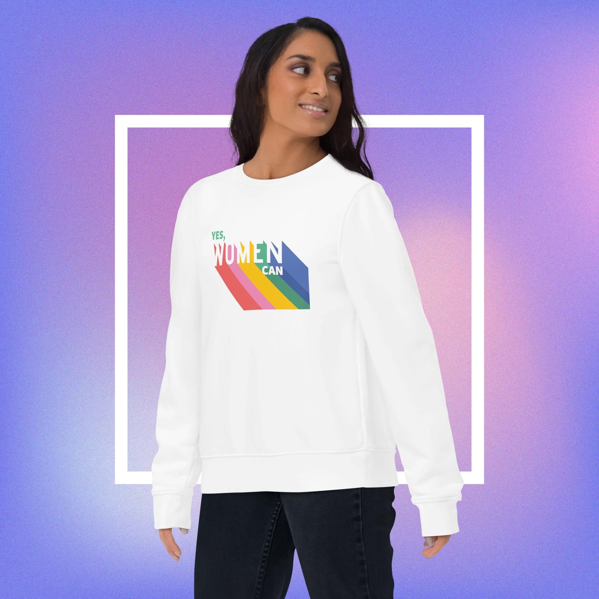 Express your beliefs with this feminist slogan sweatshirt, ethically made from premium organic cotton.
