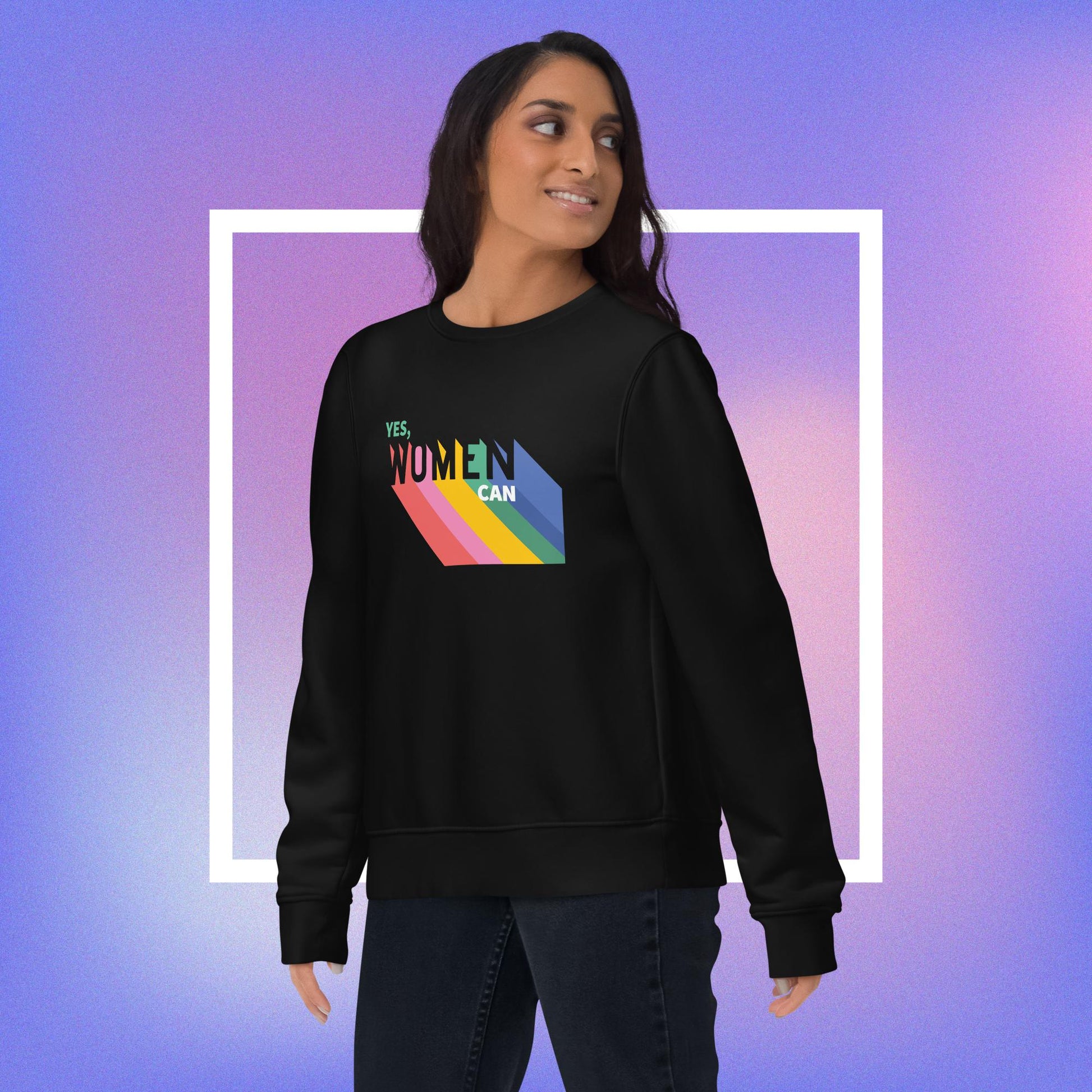 Show your power in the feminist 'Yes We Can' organic cotton sweatshirt—ethical, stylish, and bold.
