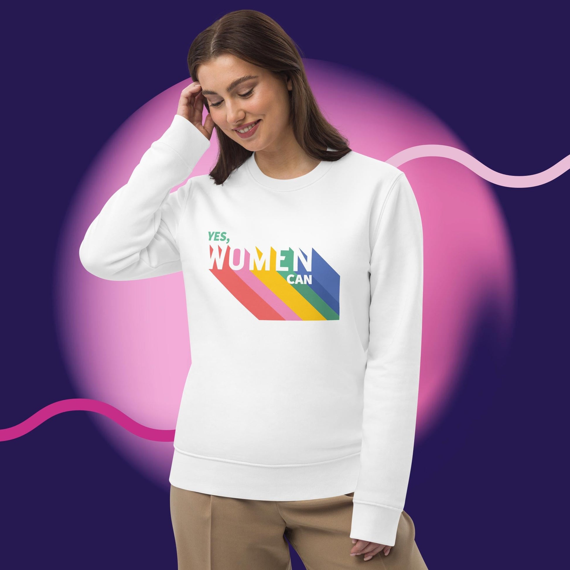 Make a statement in our black sweatshirts for women, featuring a bold feminist message and soft fabric.