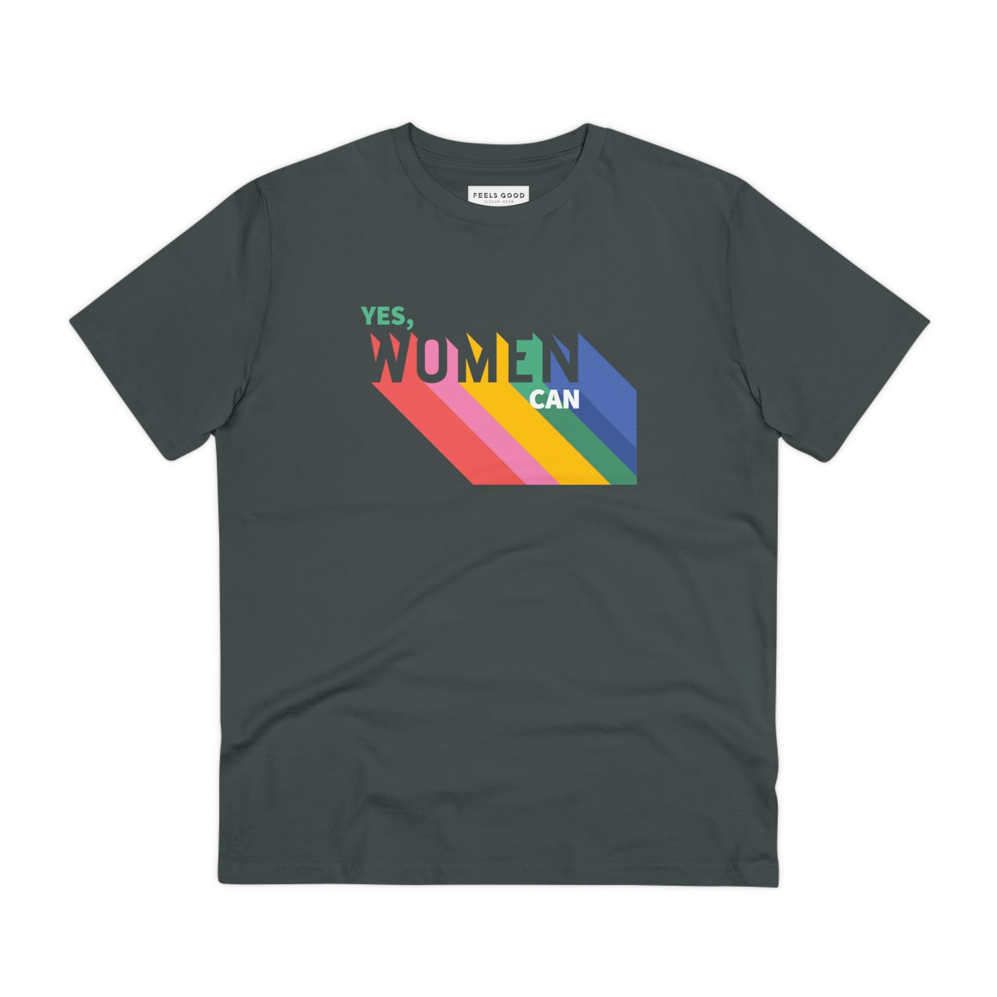 Soft, stylish, and empowering—the feminist 'Yes We Can' organic cotton t-shirt makes a statement.
