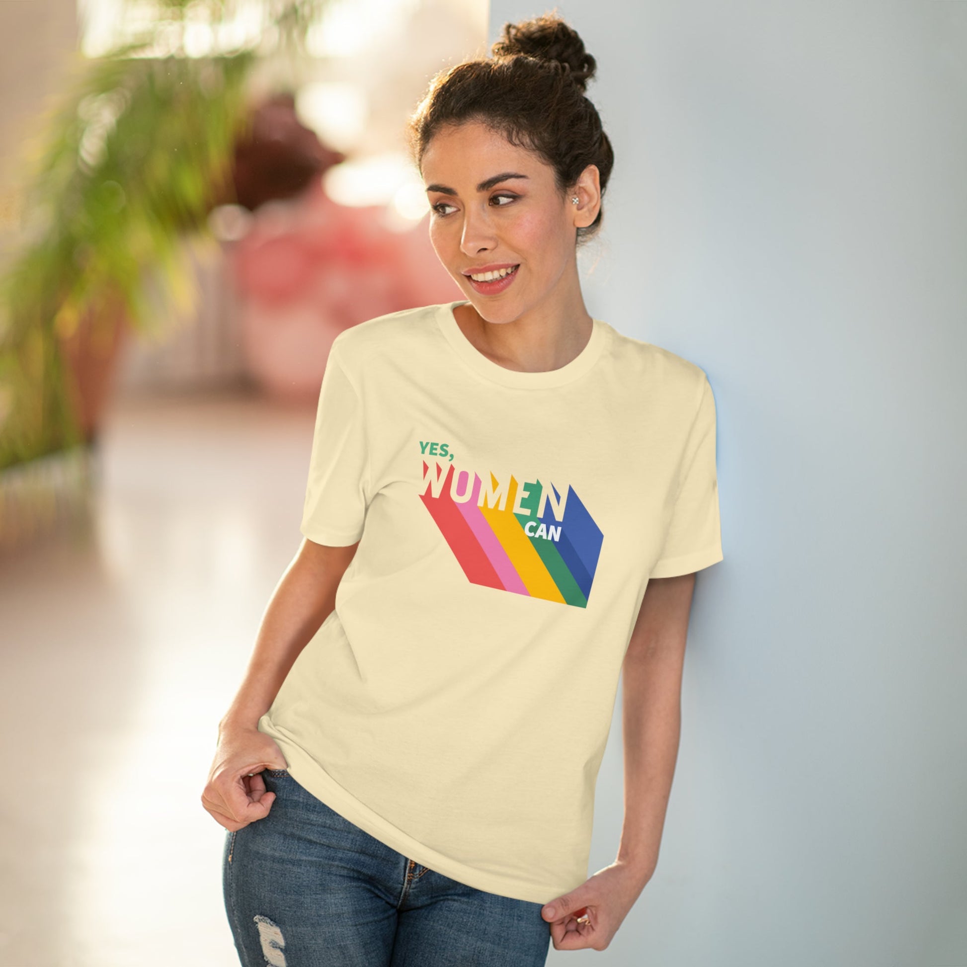 Say it loud with the feminist 'Yes We Can' organic cotton t-shirt—a bold choice for equality.
