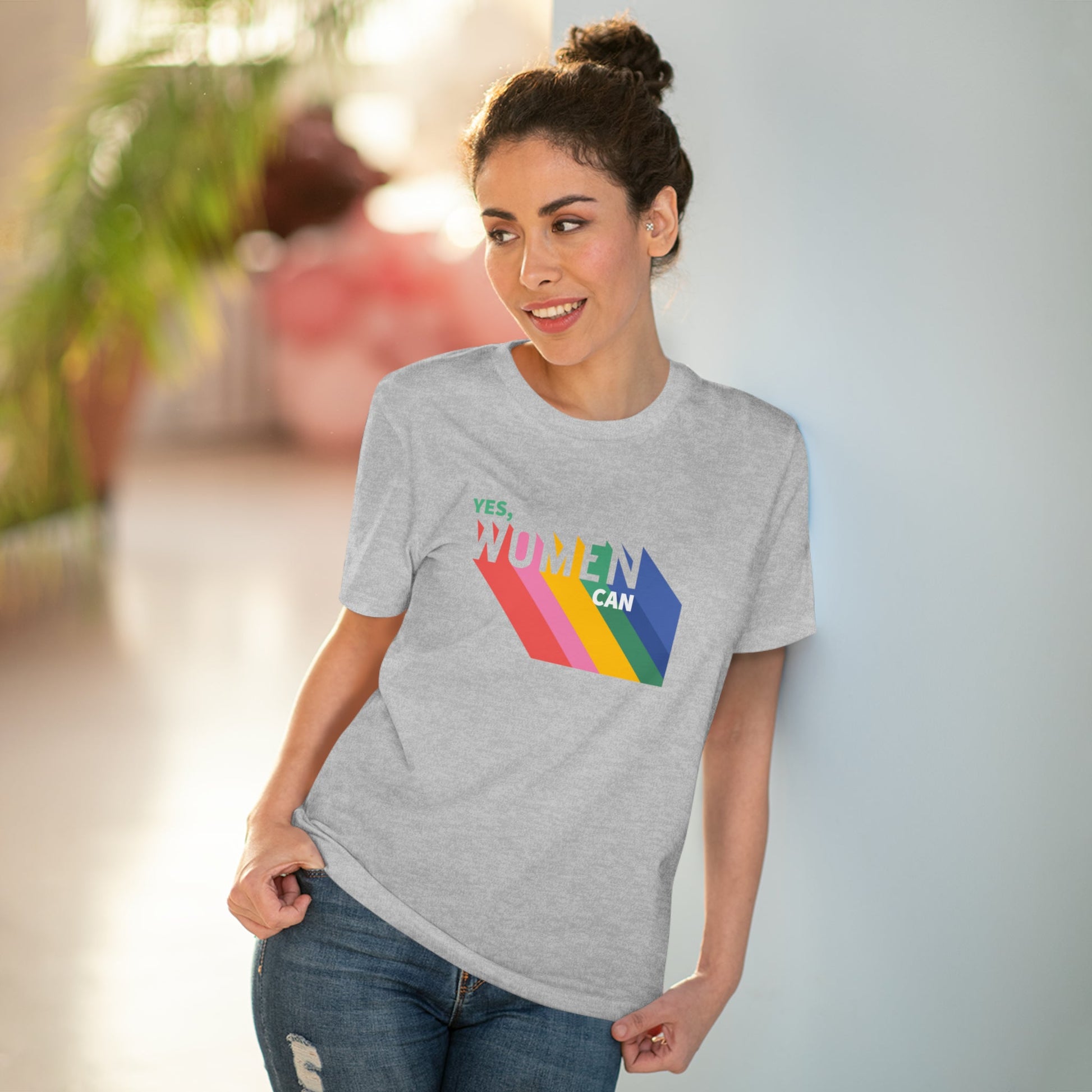 The feminist 'Yes We Can' organic cotton t-shirt is perfect for bold, ethical, and stylish voices.