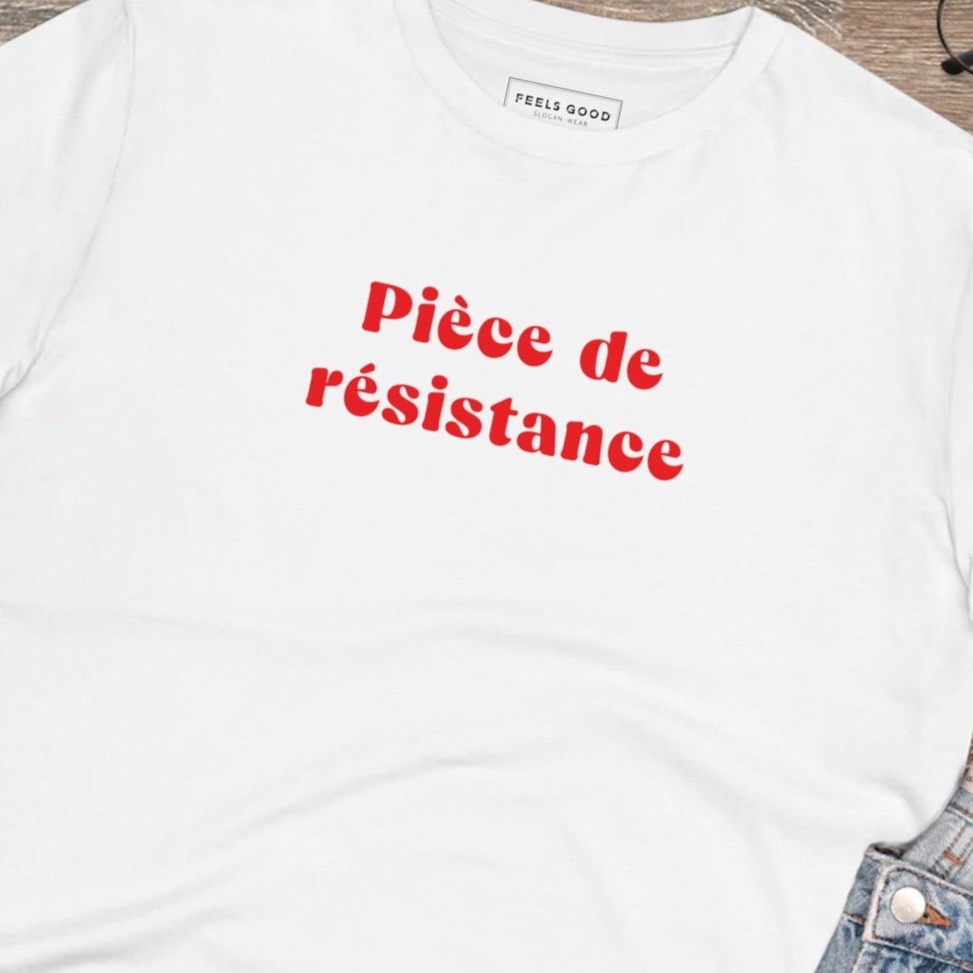 Shop French slogan T-shirts with the Francophile 'Best Feature' Organic Cotton T-shirt today!
