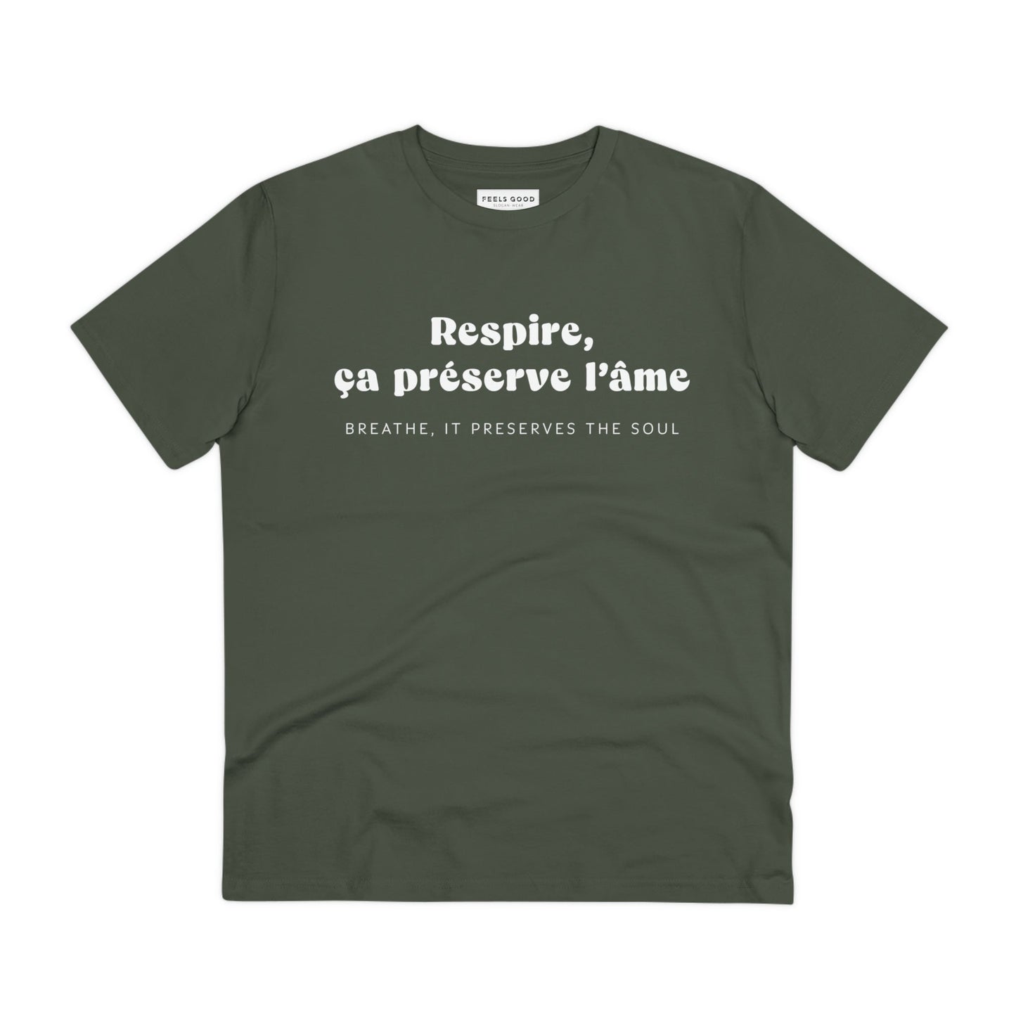 Trendy French tee shirts, the Francophile 'Breathing Preserves The Soul' T-shirt is great for any occasion.