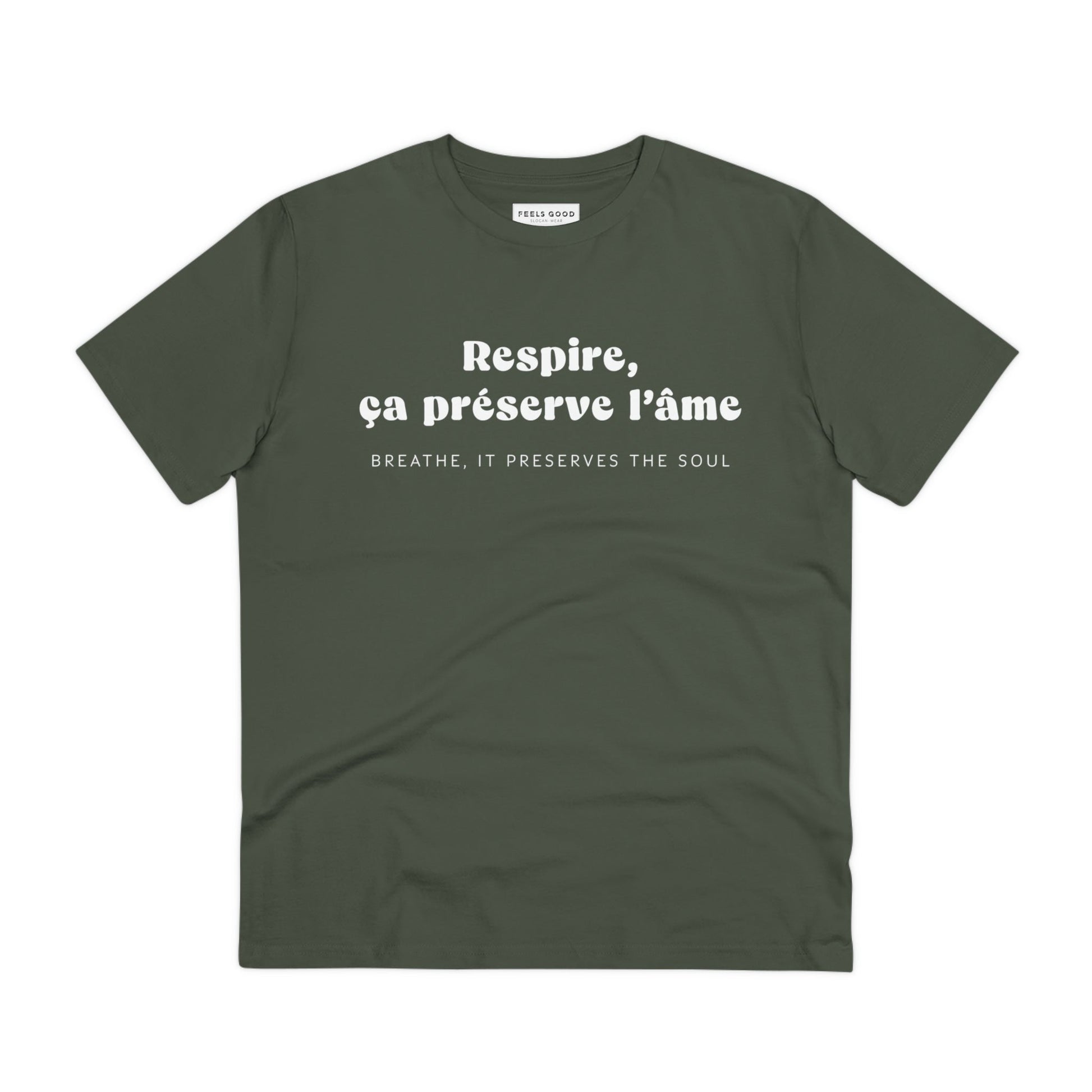 Trendy French tee shirts, the Francophile 'Breathing Preserves The Soul' T-shirt is great for any occasion.