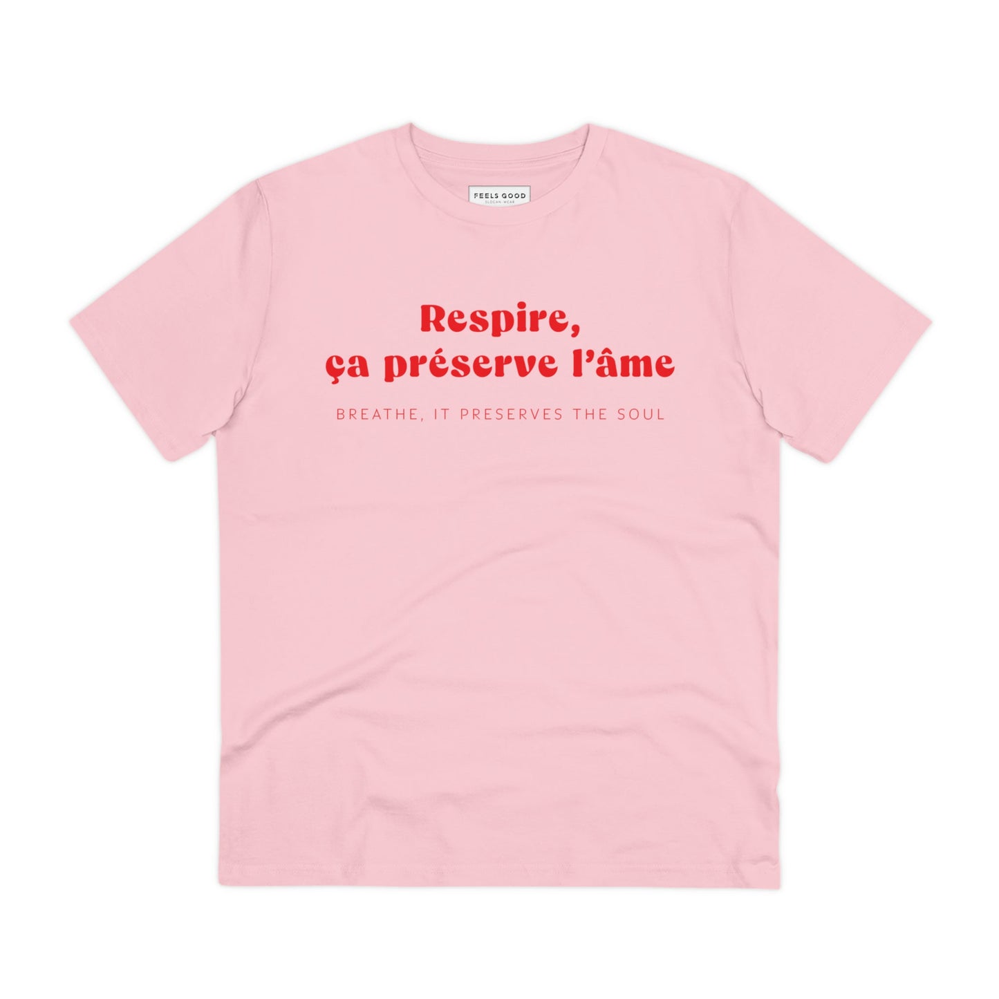 Elegant and fun French tee shirts, the Francophile 'Breathing Preserves The Soul' T-shirt is timeless.