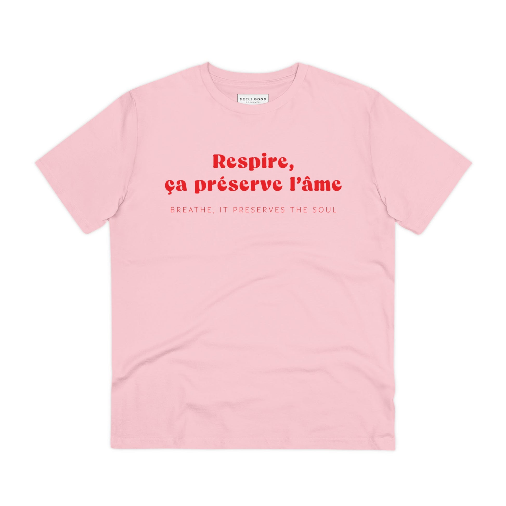 Elegant and fun French tee shirts, the Francophile 'Breathing Preserves The Soul' T-shirt is timeless.