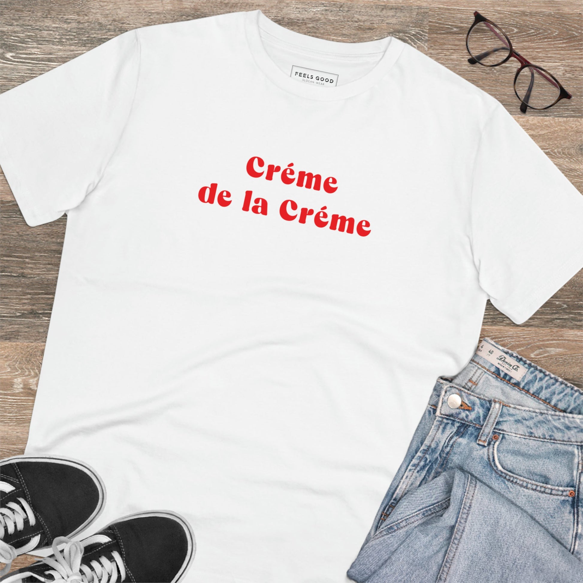 Classic French tee shirts, the Francophile 'Creme De La Creme' Organic Cotton T-shirt is a must-have.