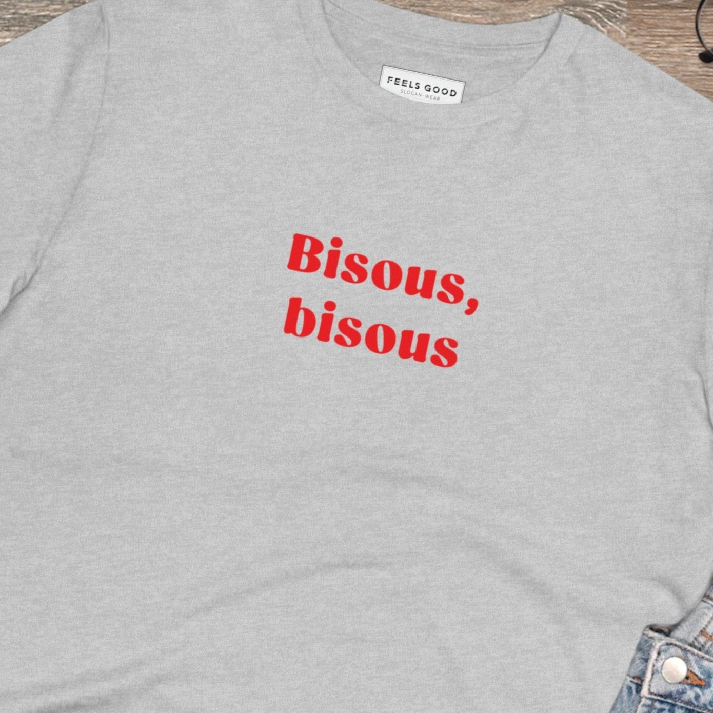 Shop French slogan T-shirts with the Francophile 'French Kiss' Organic Cotton T-shirt today!