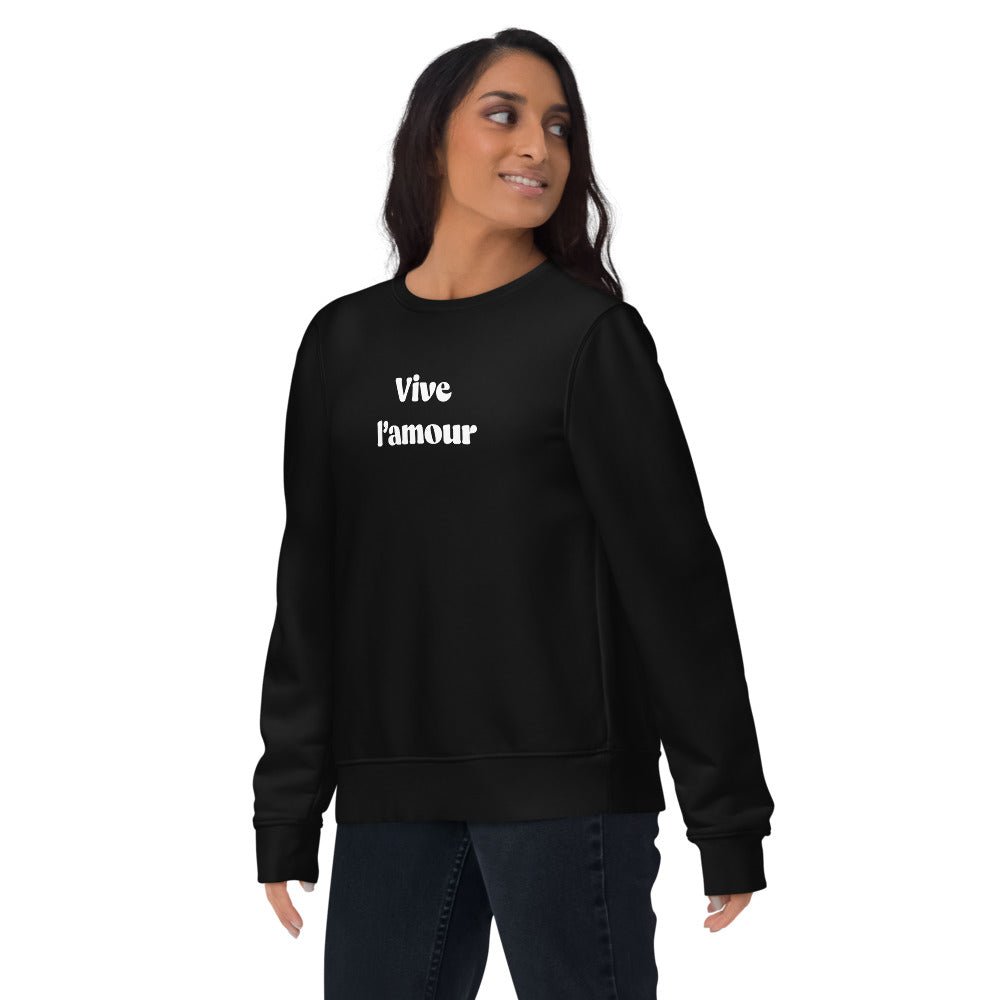 Francophile 'Long Live Life' organic cotton sweatshirt.
