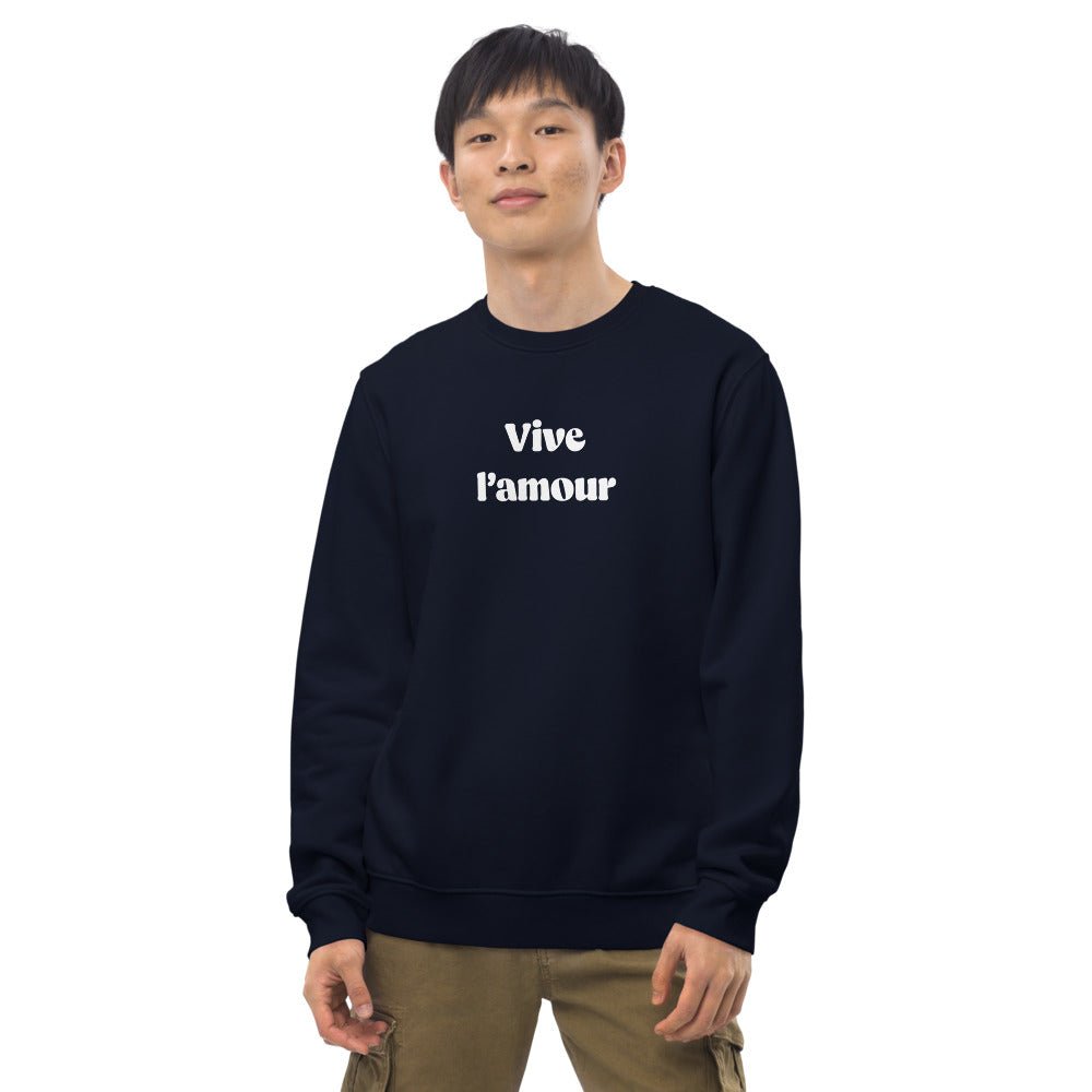 Francophile organic cotton jumper: 'Long Live Life'.
