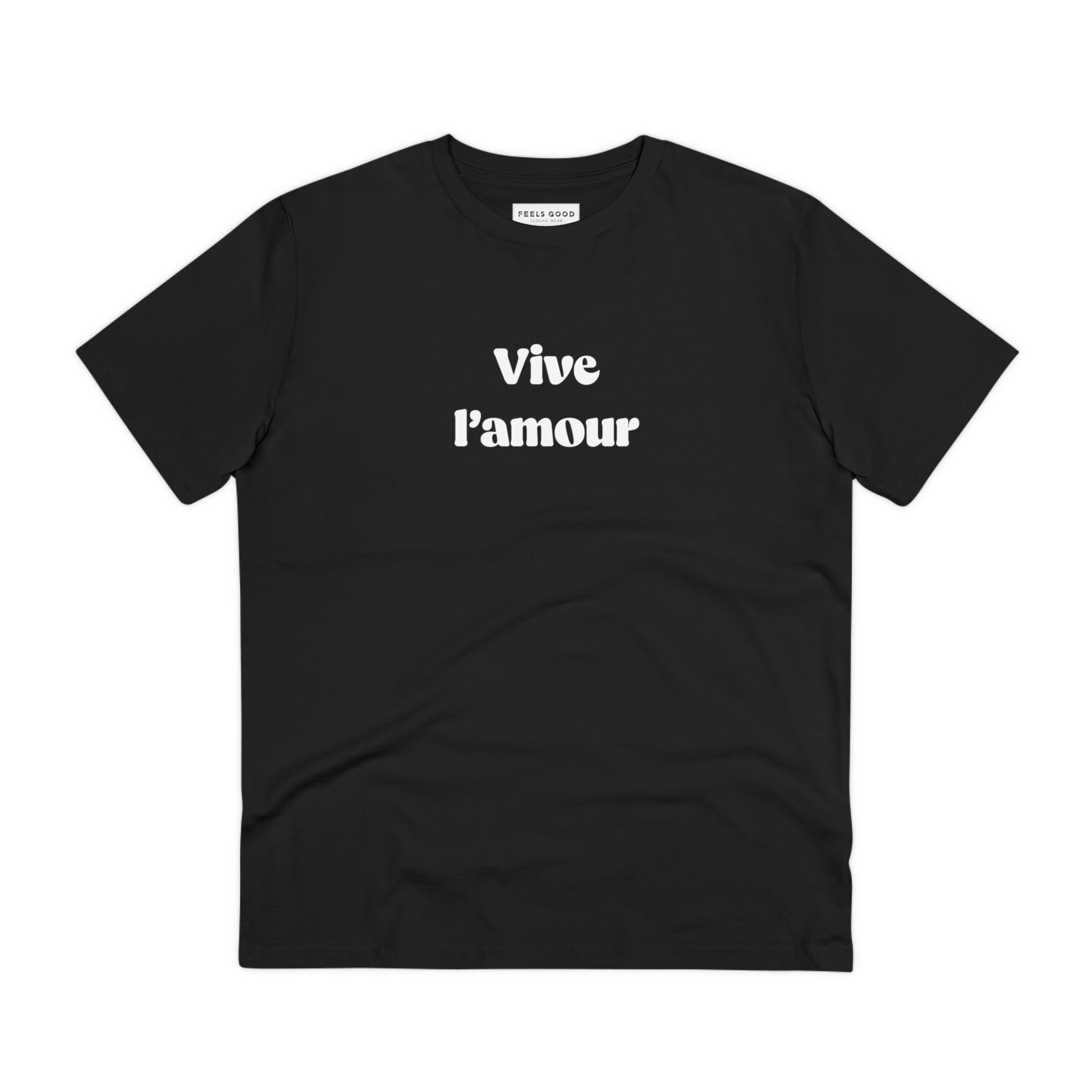Francophile 'Long Live Love' Organic Cotton T-shirt, short French quote tee for daily joy

