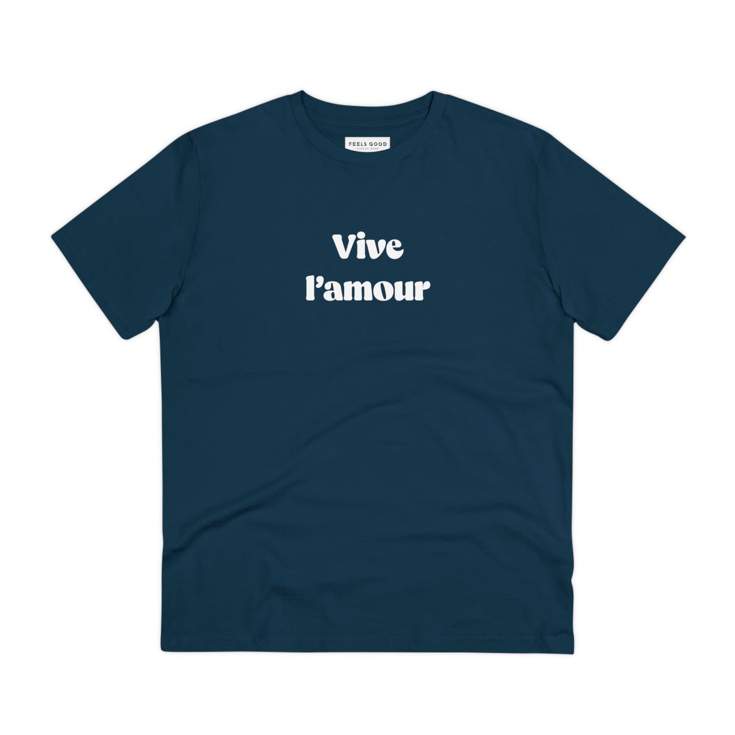 Francophile 'Long Live Love' Organic Cotton T-shirt, cool tee for fans of French culture


