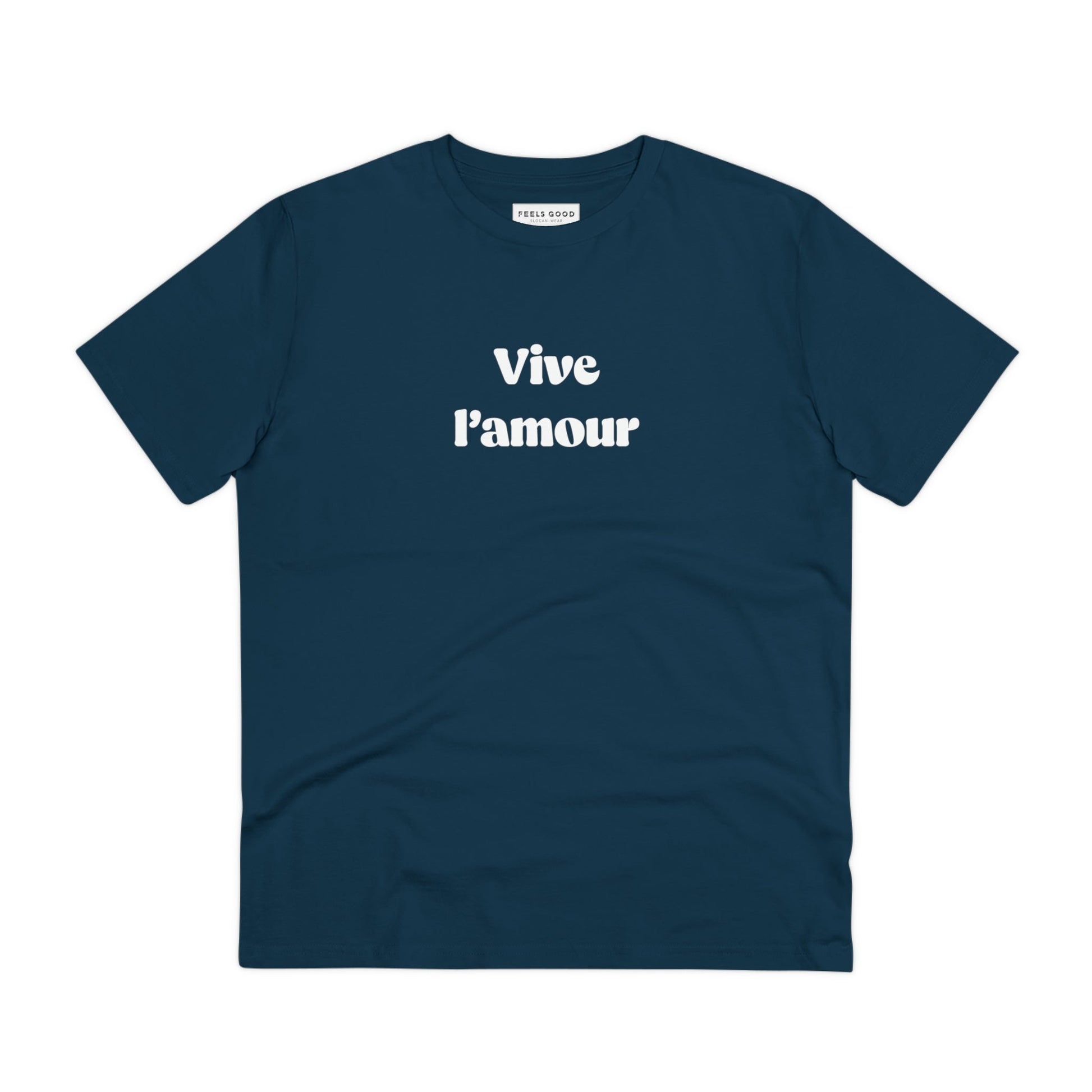 Francophile 'Long Live Love' Organic Cotton T-shirt, cool tee for fans of French culture

