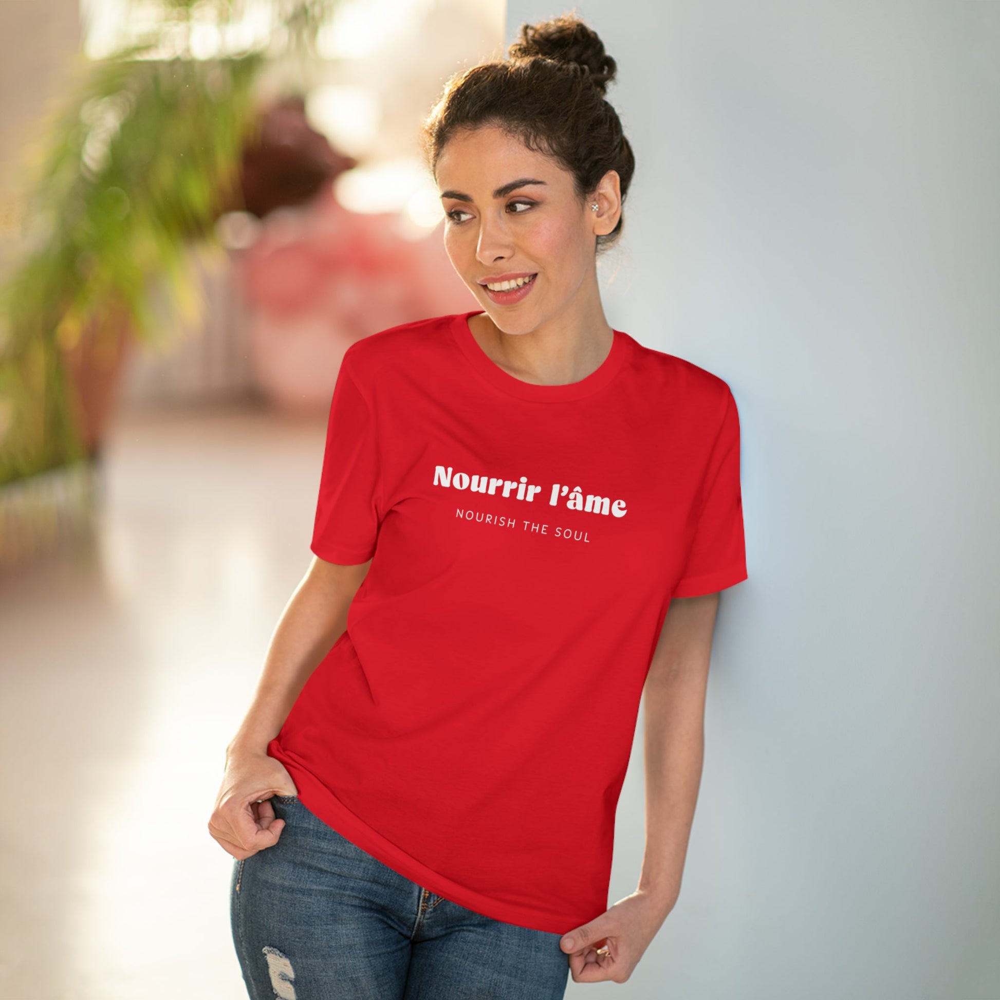 Francophile 'Nourish The Soul' Organic Cotton T-shirt, cute t shirt in French

