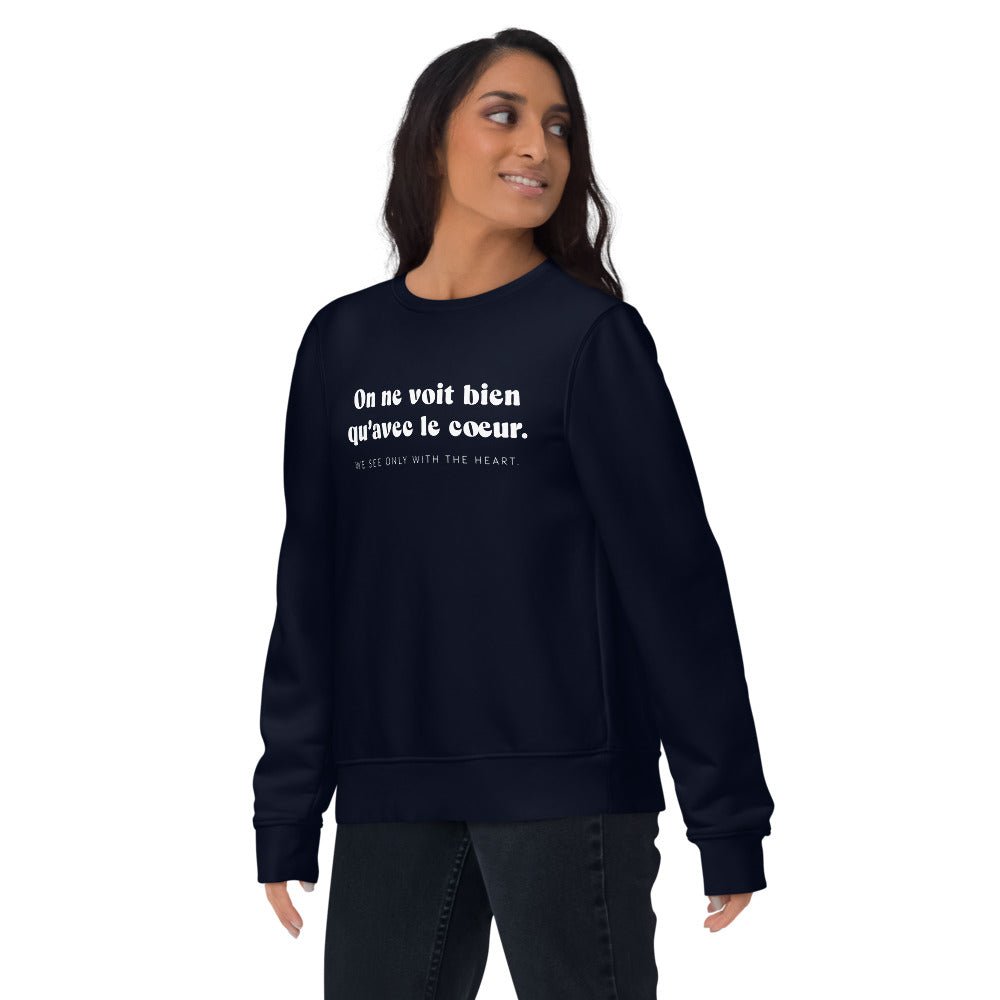 Francophile 'Seeing With The Heart' Organic Cotton Sweatshirt - French Gift