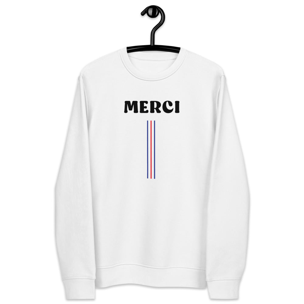 Cozy and chic Francophile clothing, the Francophile 'Thanks' Organic Cotton Sweatshirt is ideal.