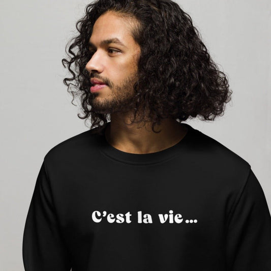 Elevate your French clothes for men collection with the Francophile 'That's Life' Organic Sweatshirt.