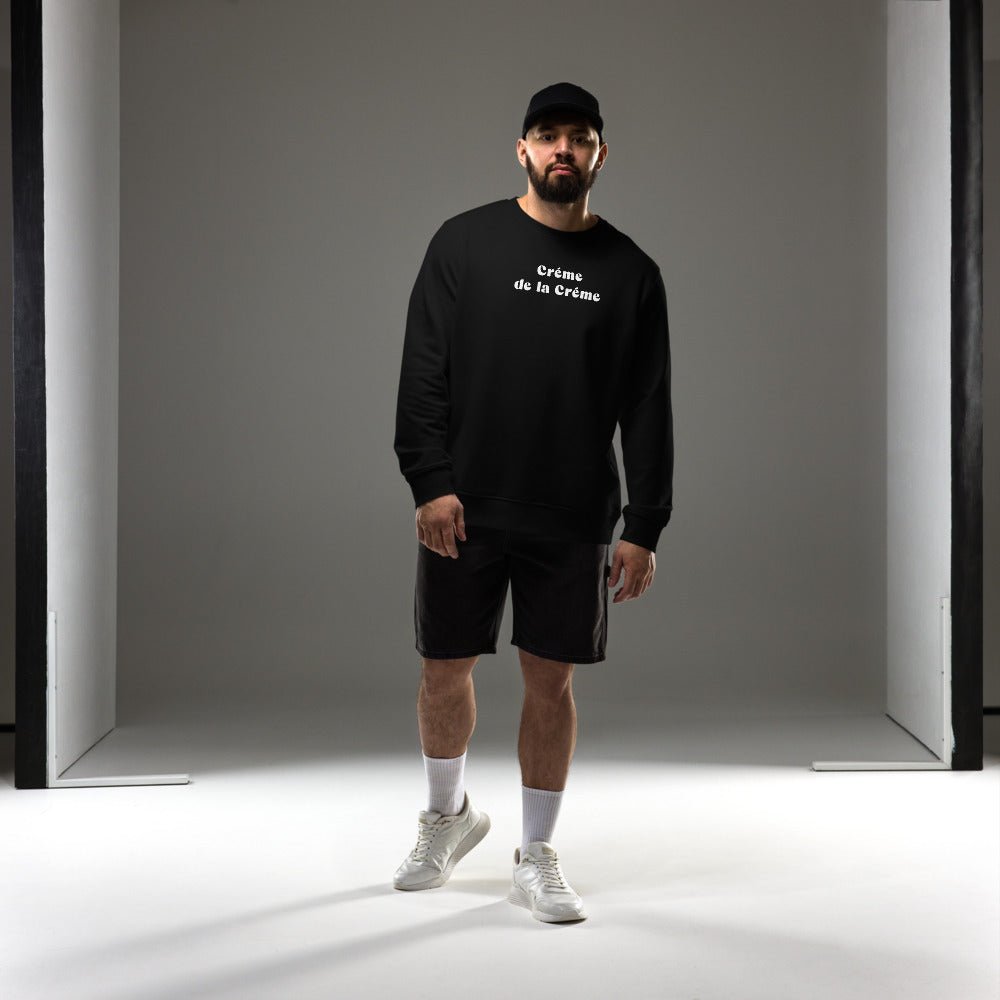 Top sweatshirt with 'Creme De La Creme', French sentiment.

