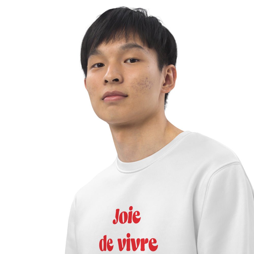 Organic cotton sweatshirt with Parisian 'The Joy Of Life'.
