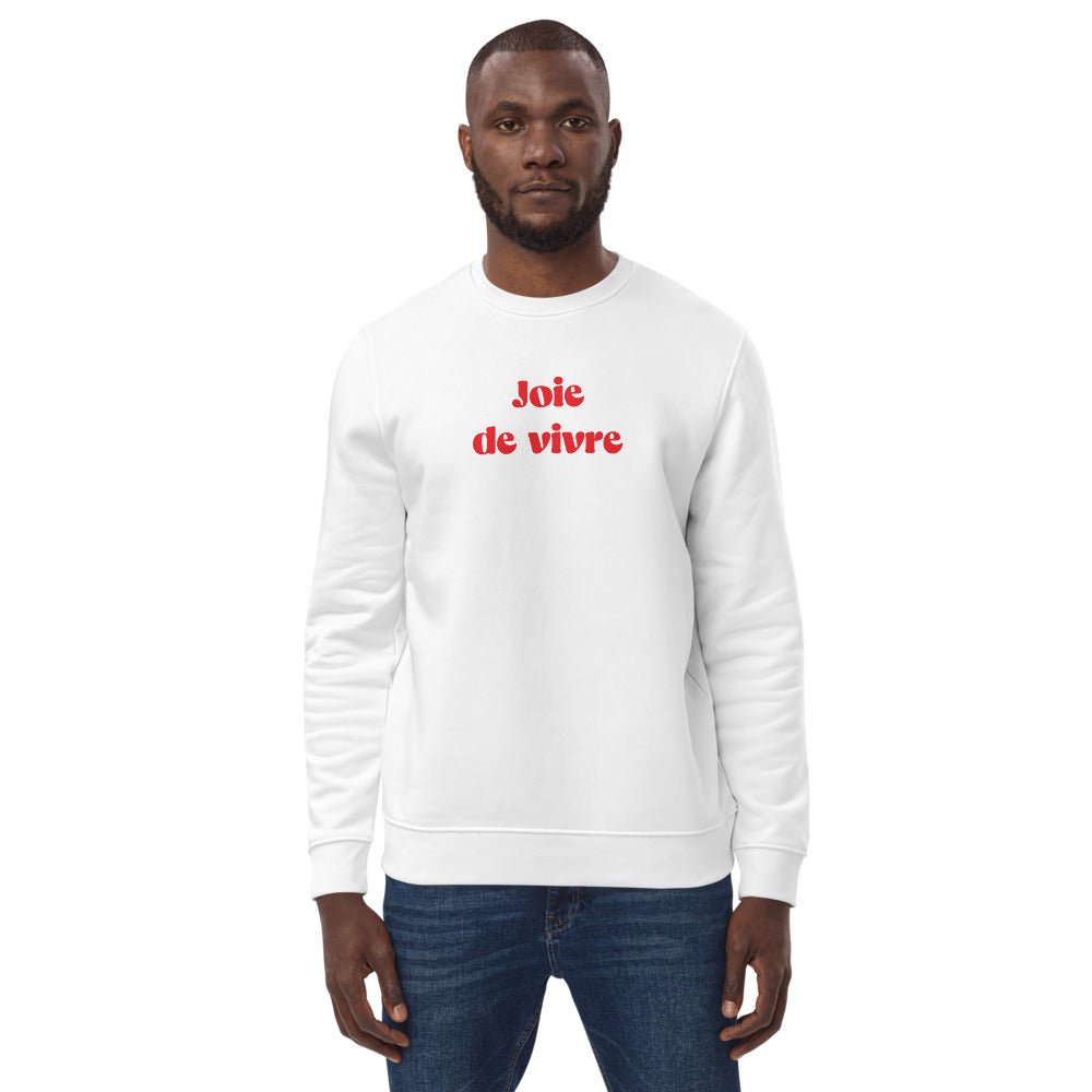 Sweatshirt in French: 'The Joy Of Life' organic cotton.
