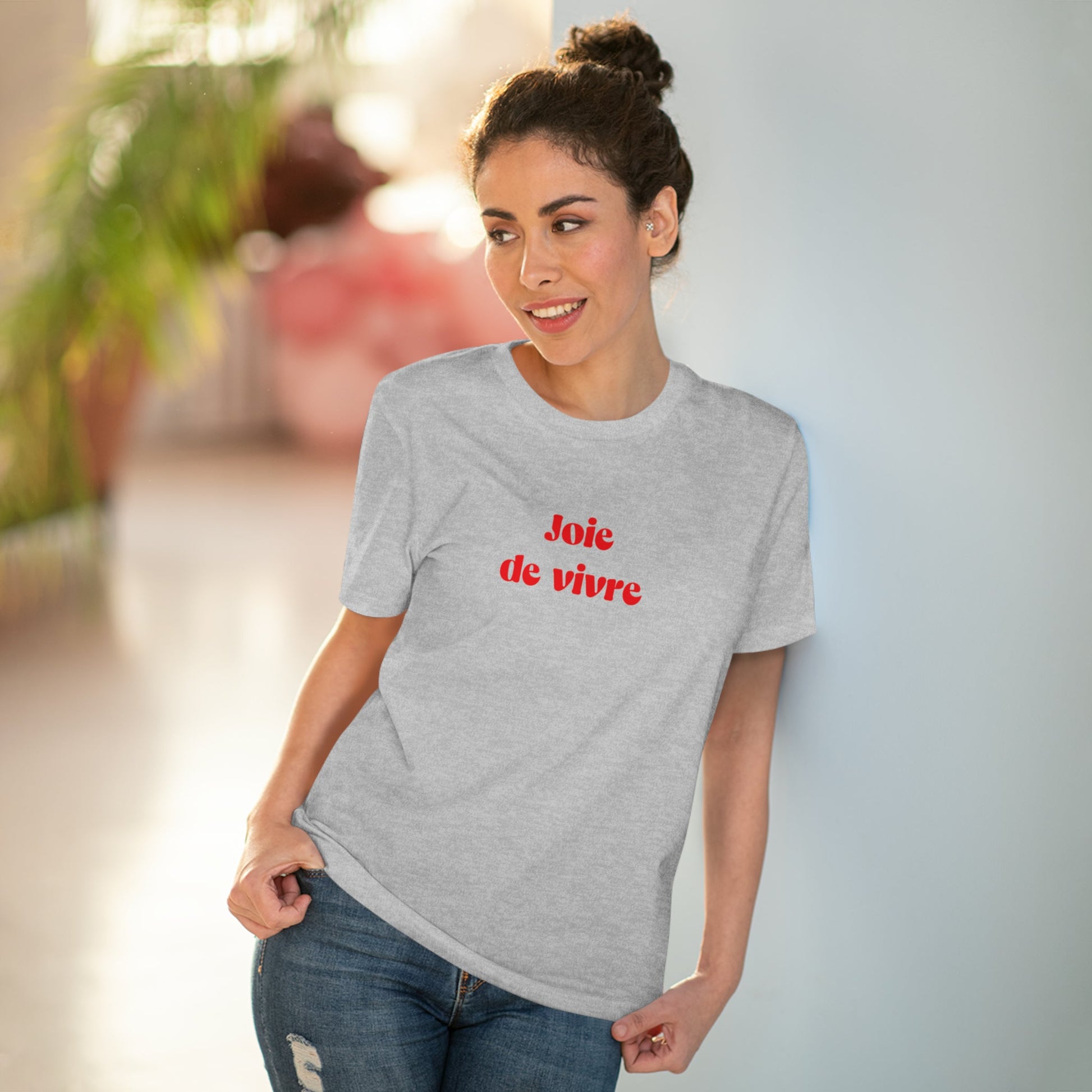 Francophile 'The Joy Of Life' Organic Cotton T-shirt – chic french slogan t shirts

