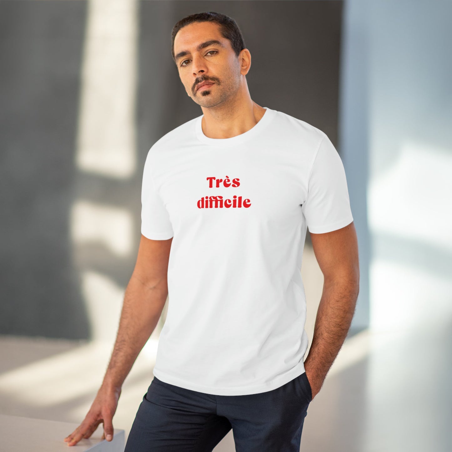 Francophile 'Very Difficult' Organic Cotton T-shirt – minimalistic t shirts in french with quotes