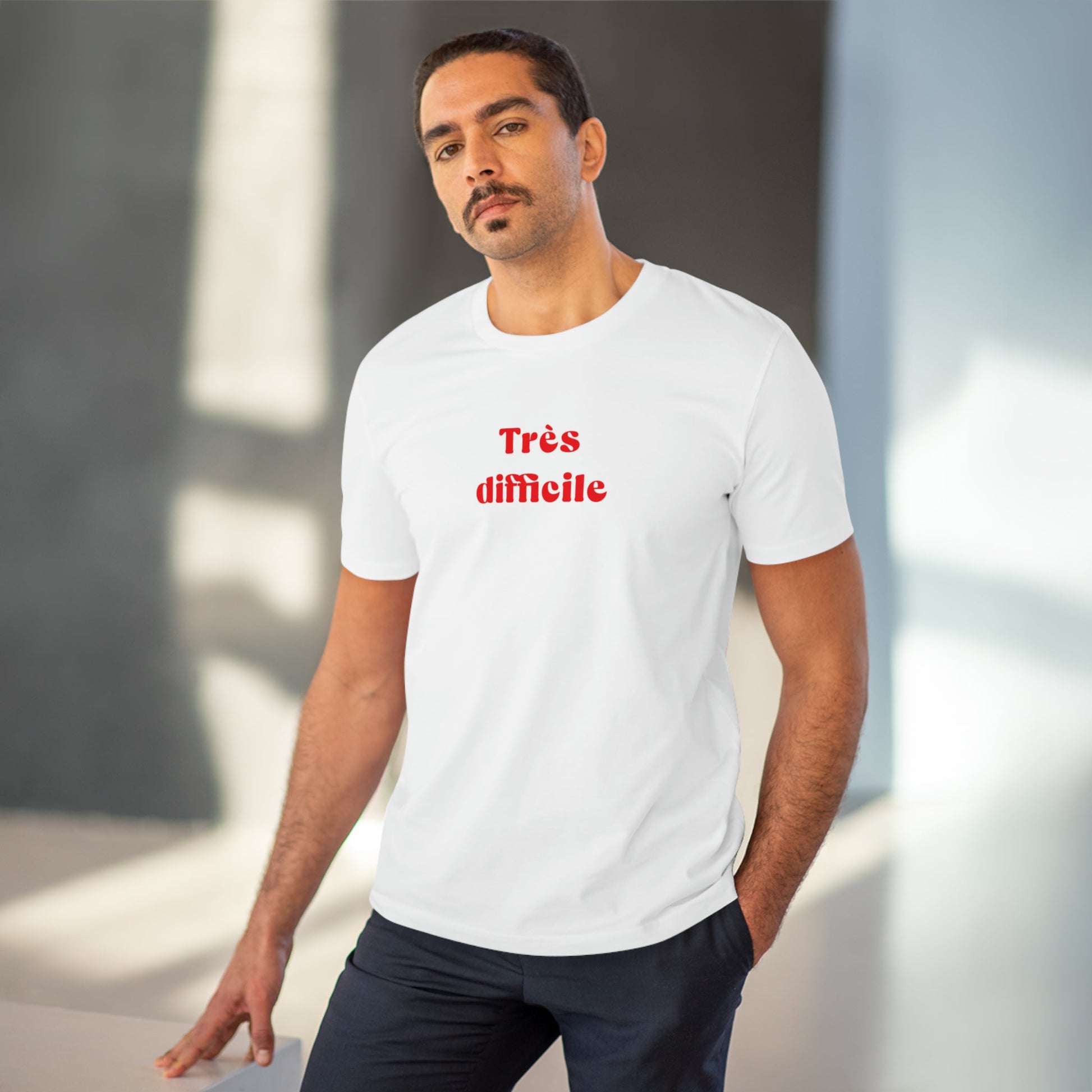 Francophile 'Very Difficult' Organic Cotton T-shirt – minimalistic t shirts in french with quotes