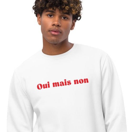 Soft organic cotton 'Yes But No' - a touch of French indecision.
